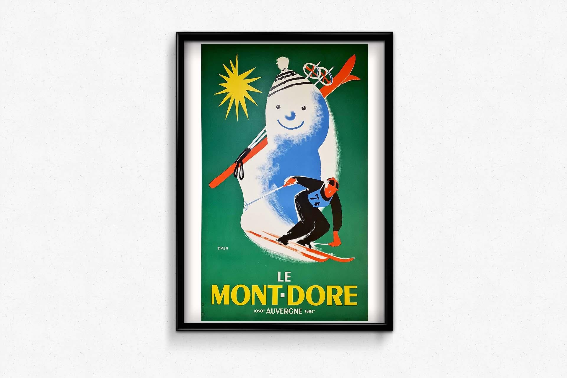 Le Mont-Dore 1050 mètres 1886 mètres Circa 1940 Original Poster Tourism Auvergne For Sale 1