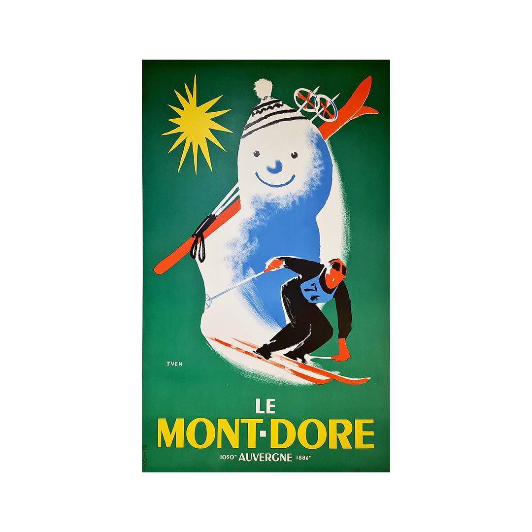 Le Mont-Dore 1050 mtres 1886 mtres Vers 1940 Affiche originale du tourisme d'Auvergne