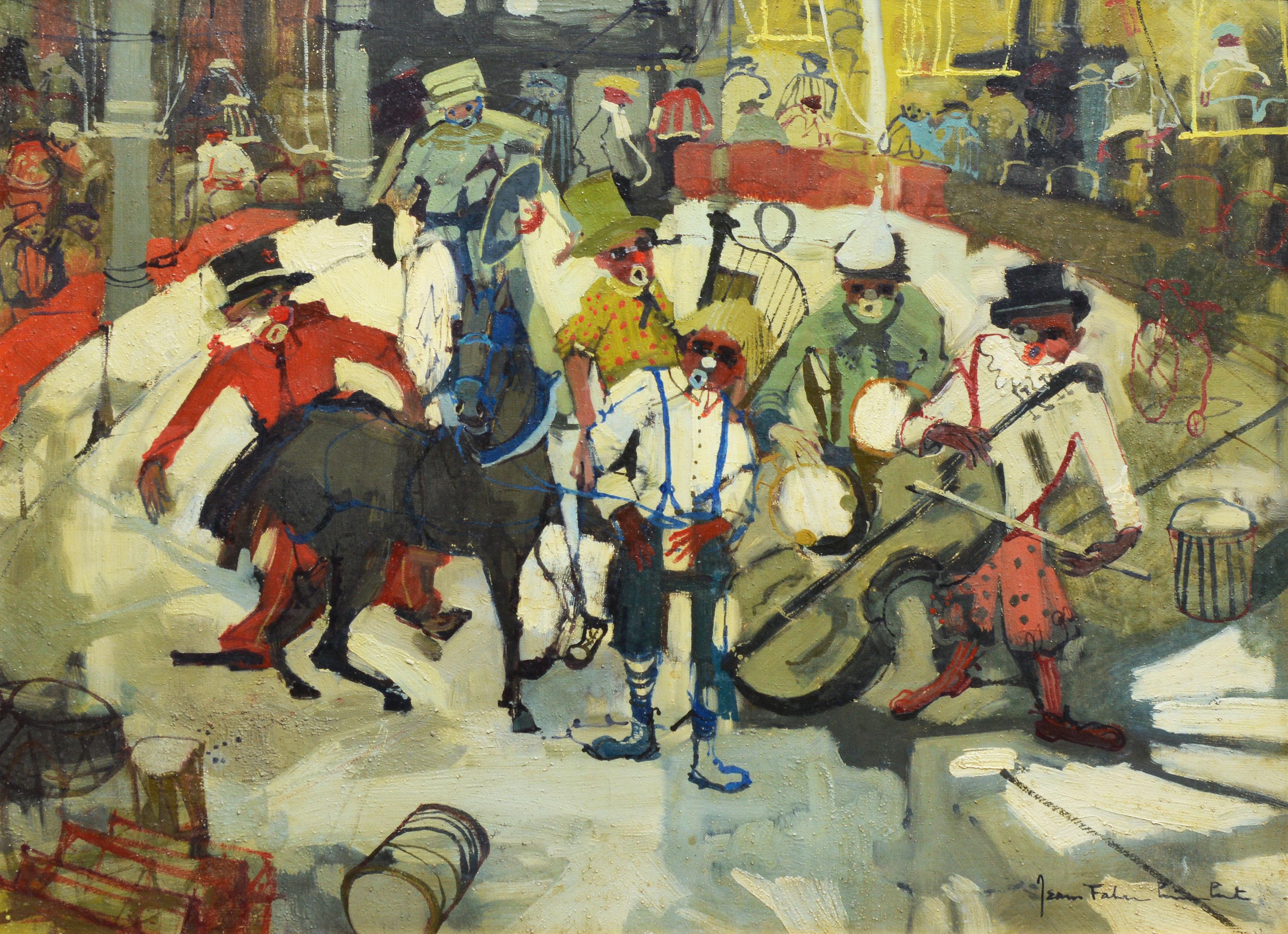 Modernes Pariser Zirkus-Ölgemälde von Jean Fabert Limbert 2