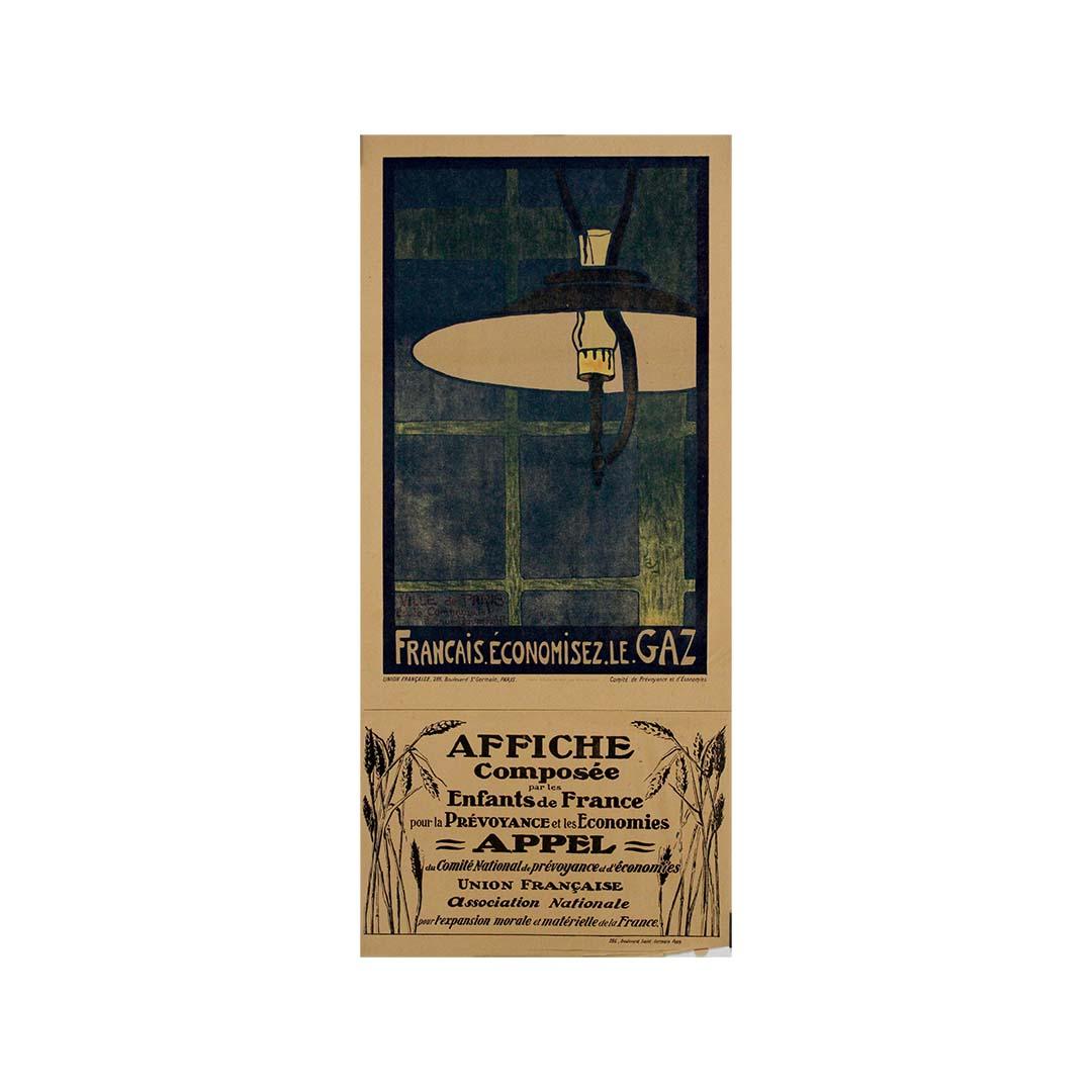 Affiche originale de 1918 « French citizens, Save Gas » en vente 2