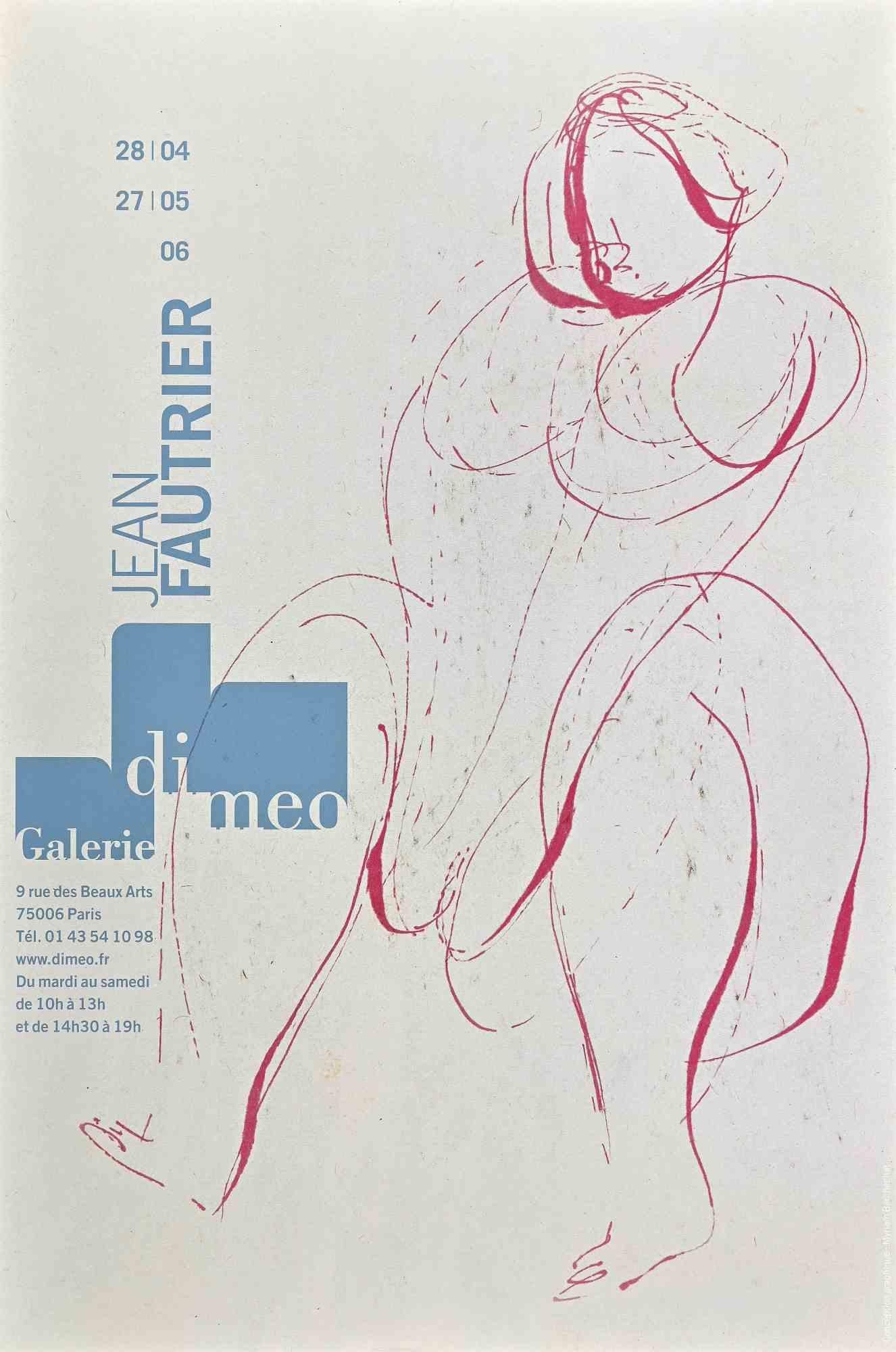 Jean Fautrier - Exhibition Poster is an Offset print realized for the exhibition of Jean Fautrier at Galerie Di Meo, Paris.

The artwork is represented in a well-balanced composition.

 