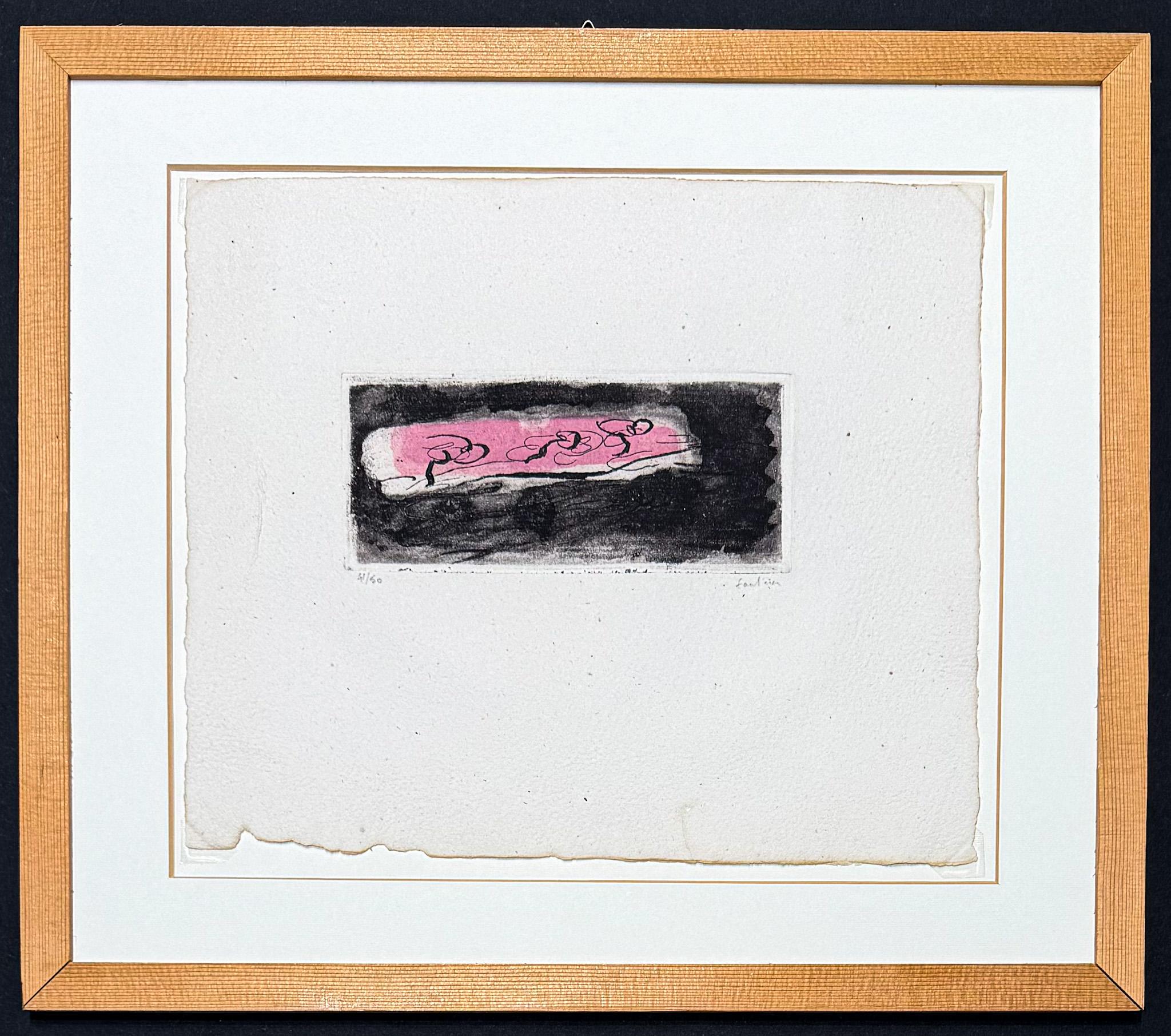 Etching, aquatint on paper, edited in 1941.
Limited edition of 50 copies, numbered in lower left corner 41/50
Signed in pencil by artist in lower right corner.

Paper size: 28 x 32 cm
Plate size: 65 x 55 cm
Framed size: 46 x 40 cm
Very good