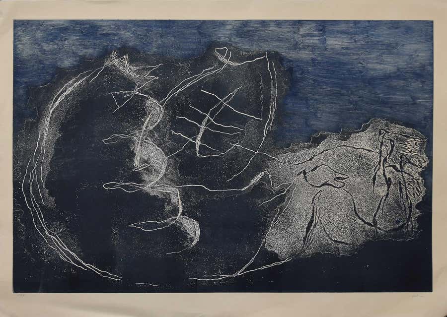 The Night - Etching by Jean Fautrier - Mid-20th Century