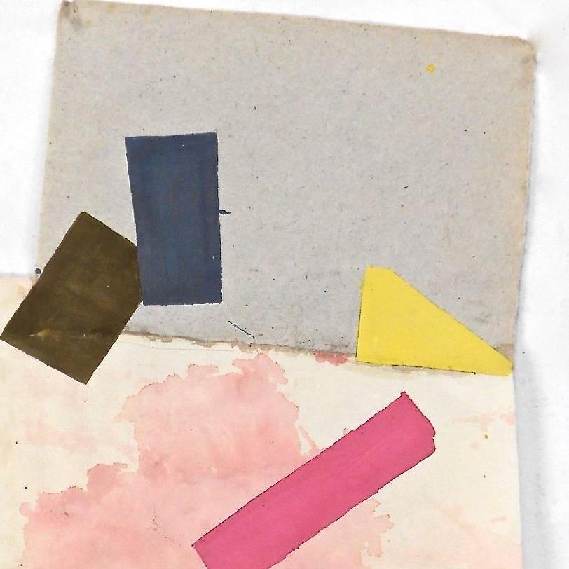 Untitled, 2015, 19 x 14 Inches.  

Jean Feinberg is a NY based artist whose works on paper (handmade paper, gouache, and collage) are closely linked to her unique constructions of paint on wood, some of the wood being 'found' and enhanced by the