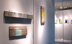 "Overcast" Abstract Geometric Mixed Media Oil Paint Wood Gray Modern