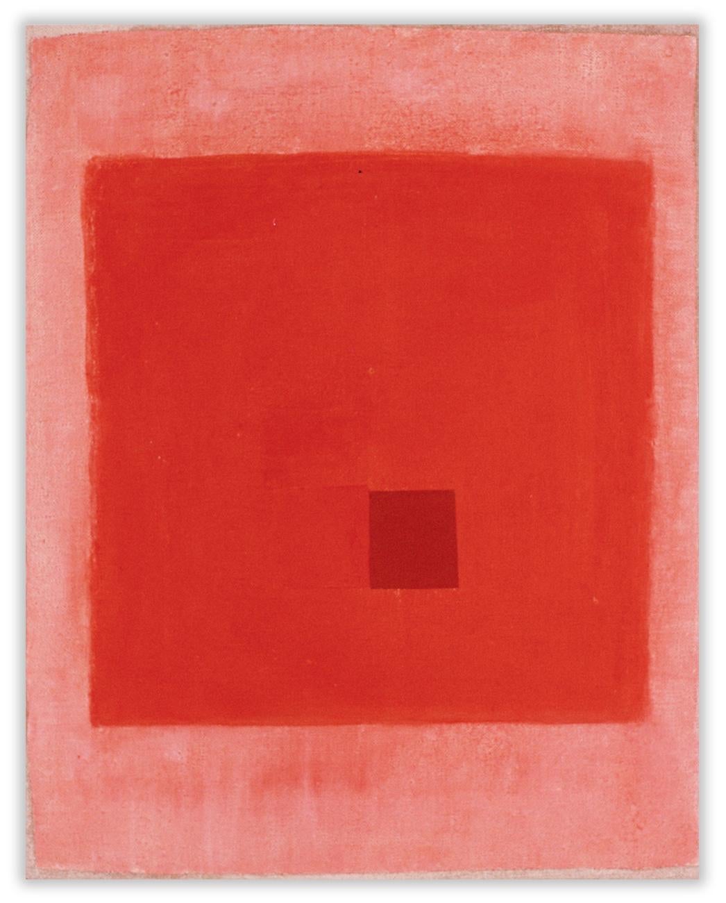 Jean Feinberg Abstract Painting – Rotes Glow (Abstrakte Malerei)