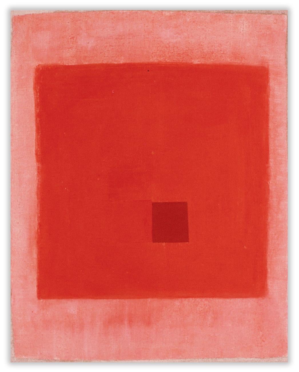 Abstract Painting Jean Feinberg - Lueur rouge (peinture abstraite)