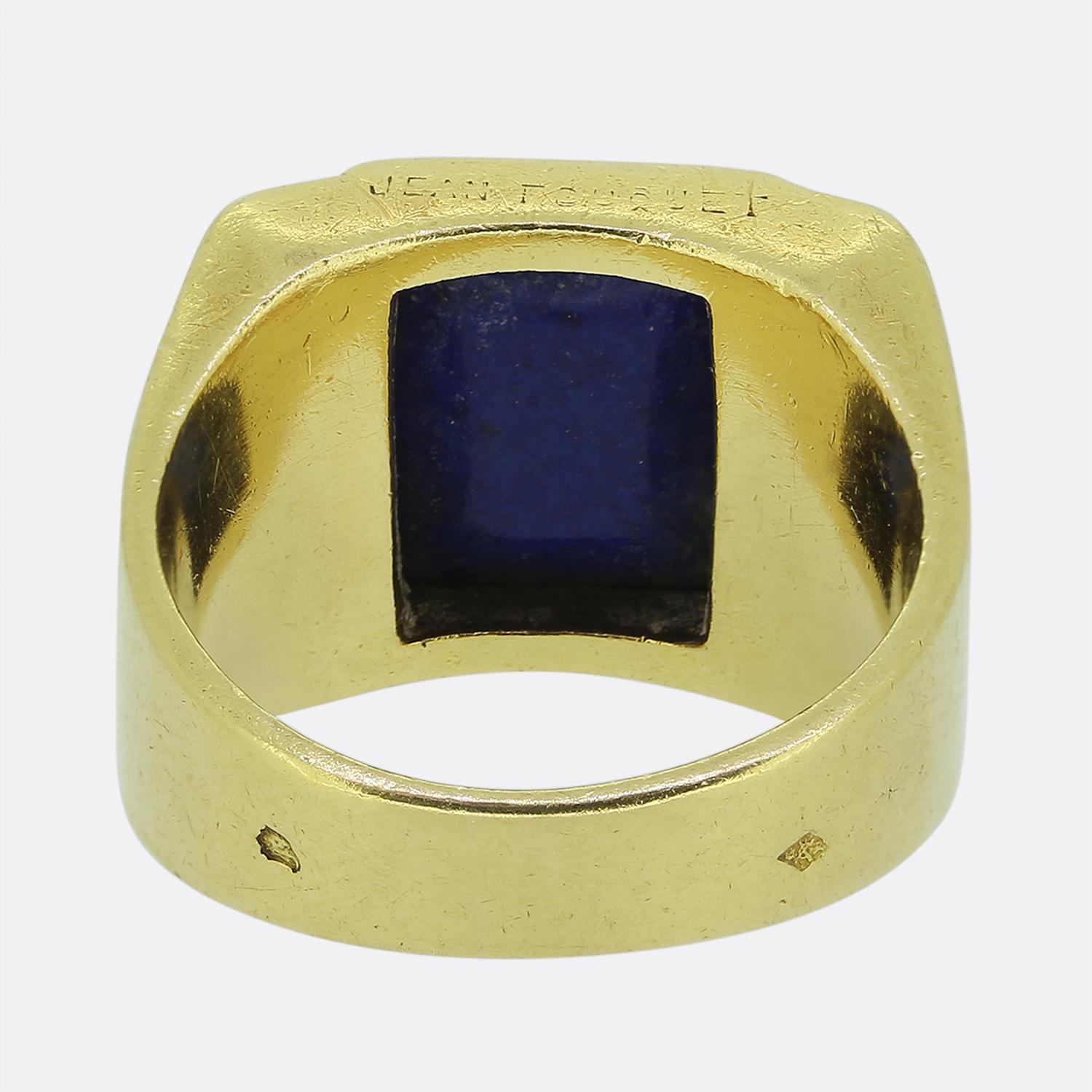 Ensemble chevalière et broche Jean Fouquet en lapis-lazuli et jadéite Bon état - En vente à London, GB