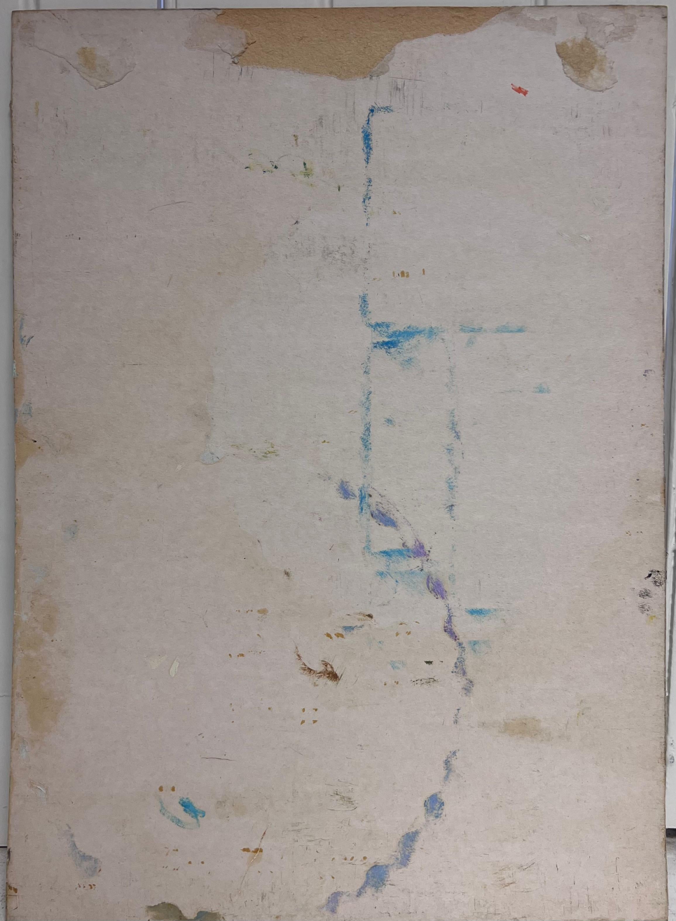 Toit d'église couvert de neige A.I.C. peinture à l'huile paysage de village du 20e siècle en vente 5