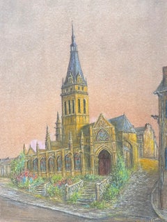 Spine Church Nestled in The Village Townes Ölgemälde Landschaft