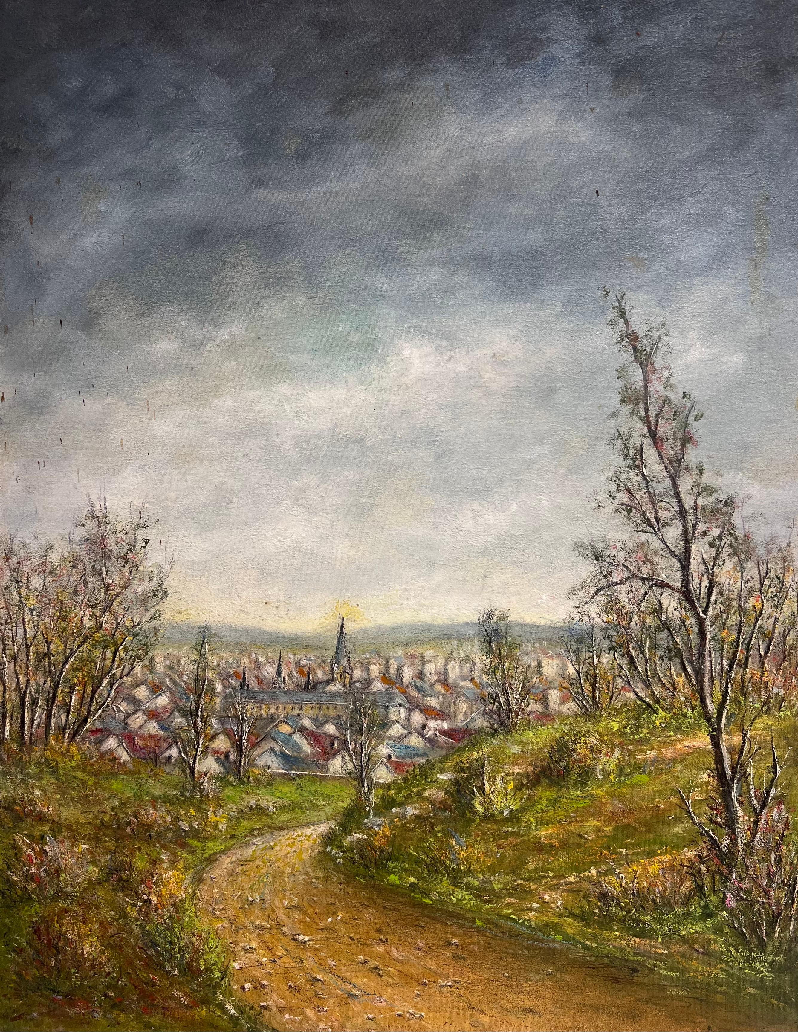 Étude de fleurs de jardin sur fond noir Peinture à l'huile en vente 4