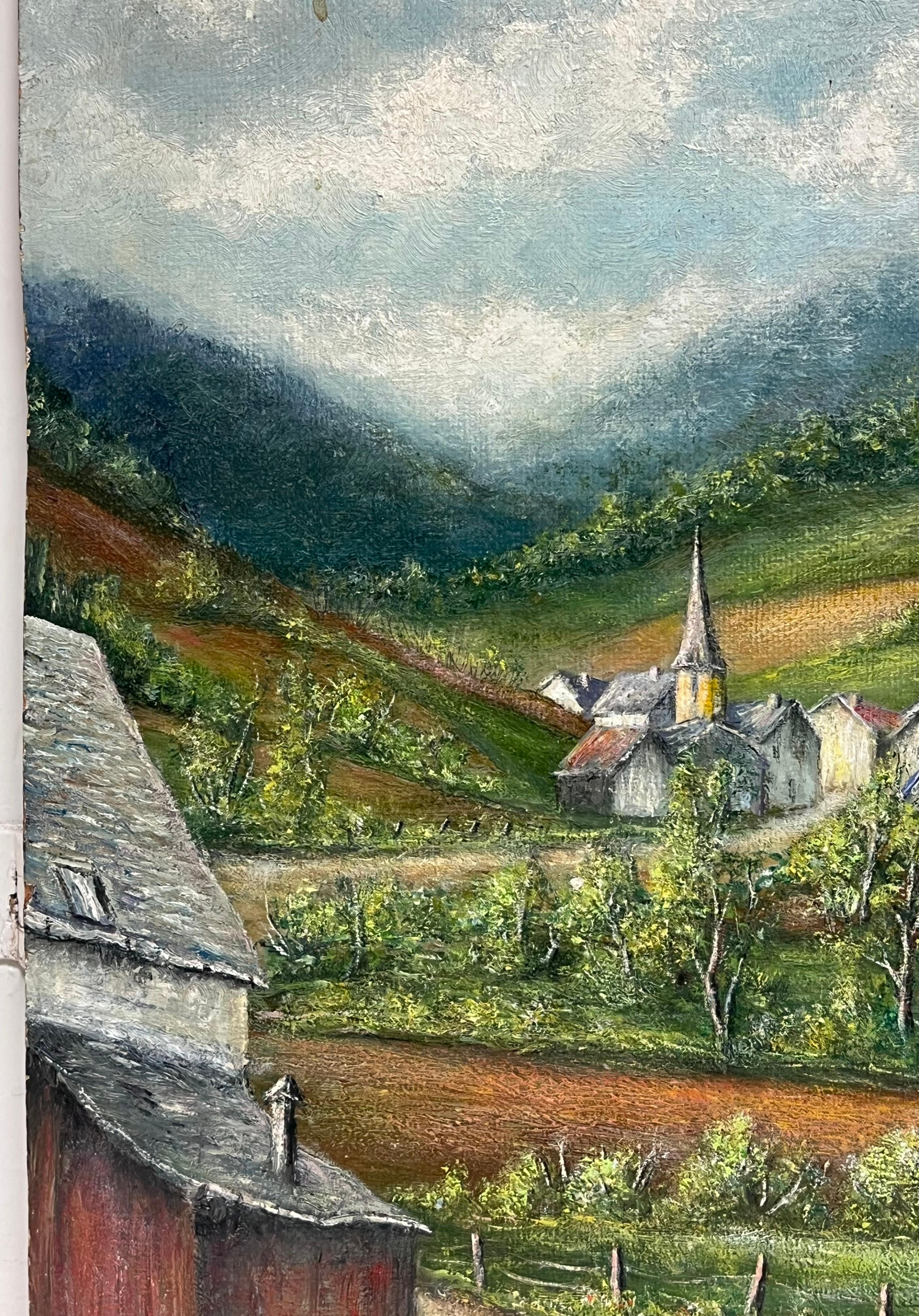 Church's dans la vallée
autre image au verso
signé par Jean Fourie (1927-2015), signé
Artistics français, peignant dans la région de Champagne en France
peinture à l'huile sur carton, non encadrée
tableau : 18 x 13 pouces
État : quatre coins du