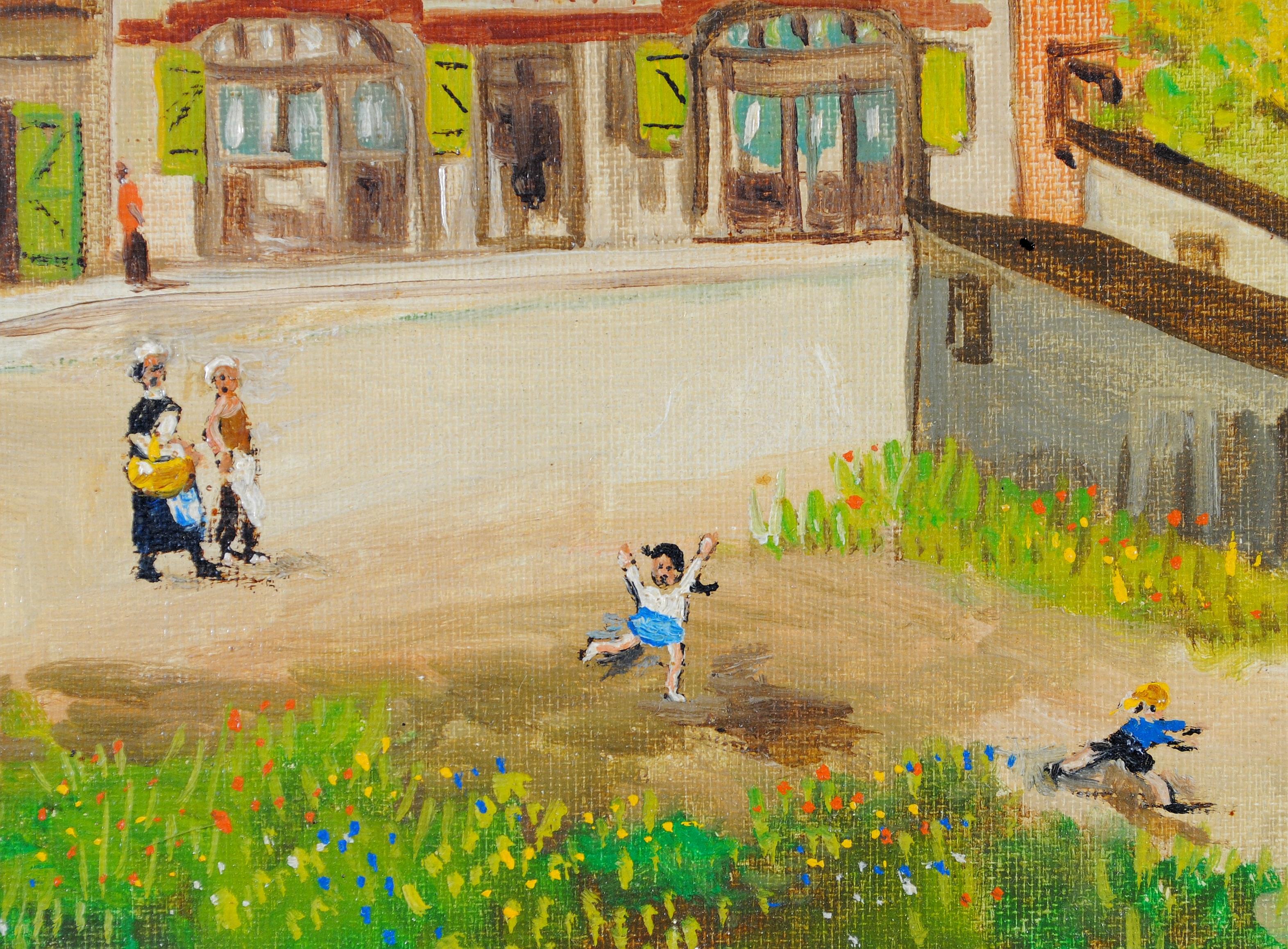 Lardenne, Toulouse - Mediados del siglo XX Sur de Francia Naïf francés Pintura al óleo en venta 4