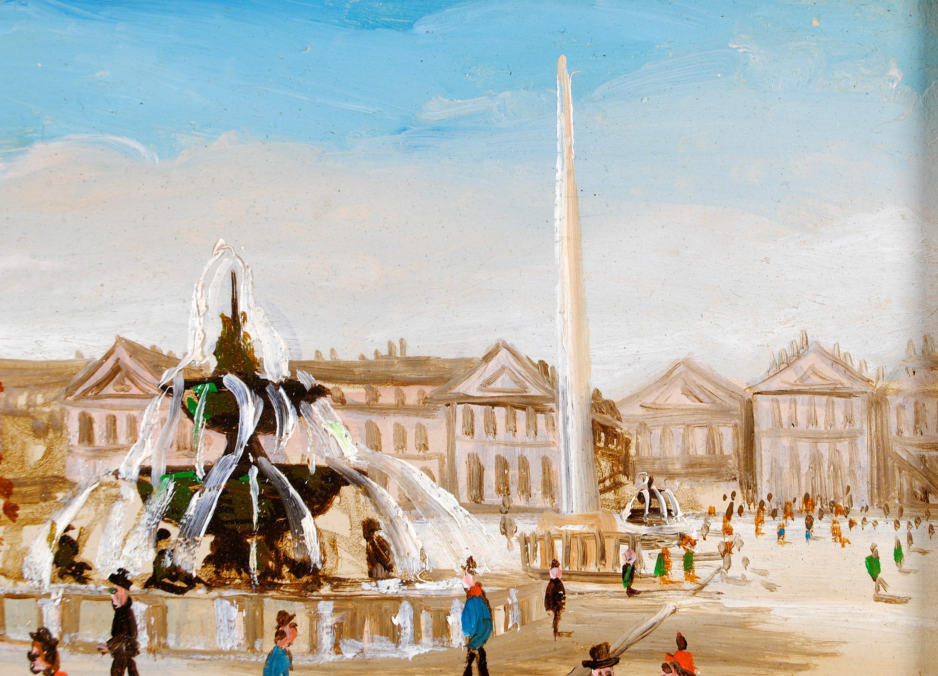 Precioso óleo sobre tabla naif francés de mediados del siglo XX que representa la Plaza de la Concordia de París, obra de Jean Fous. La obra está firmada abajo a la derecha y enmarcada.

Jean Fous es un conocido artista naïf francés que apareció en