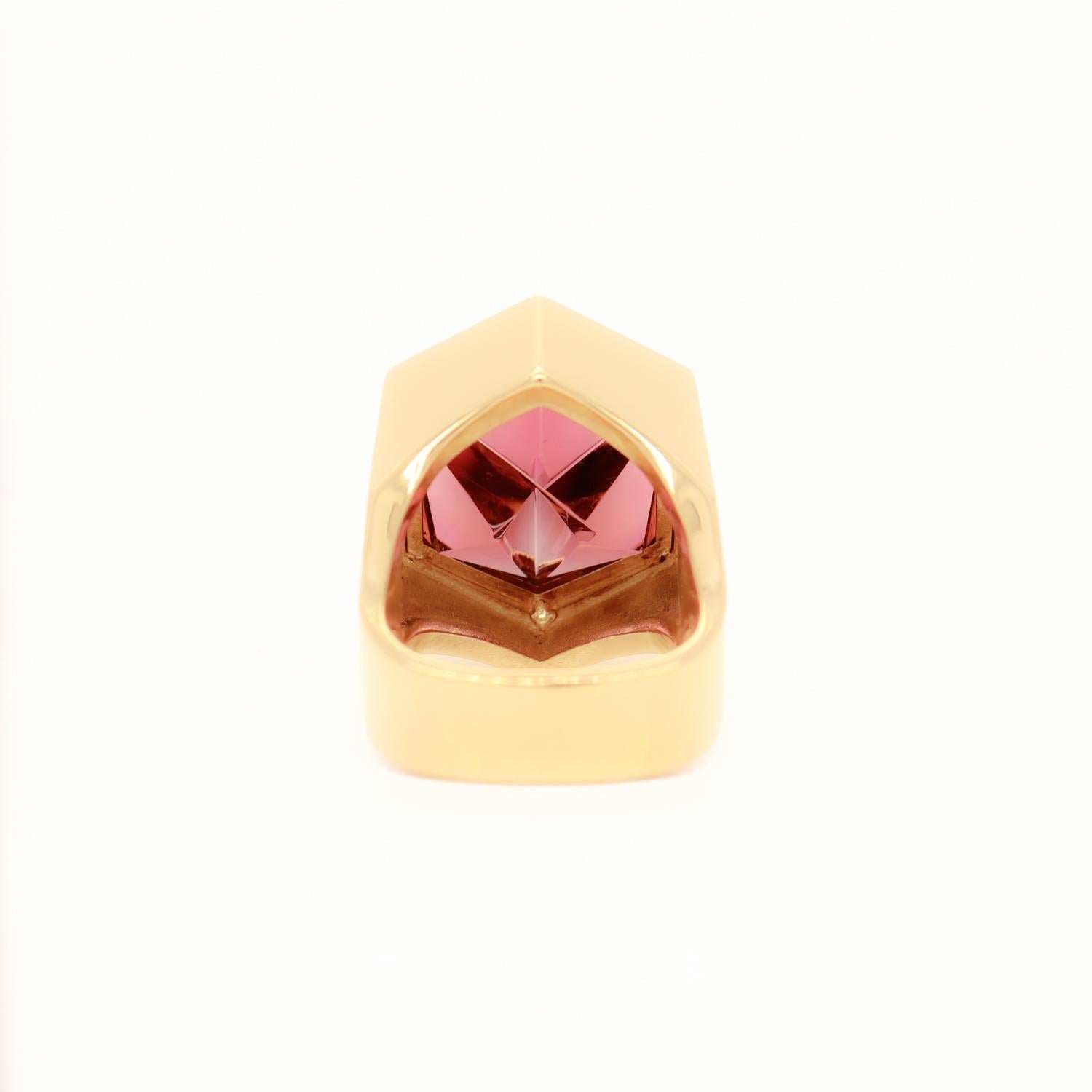 Jean Francois Albert Cocktail-Ring, 18 Karat Gold & rosa Turmalin im Fancy-Schliff 4
