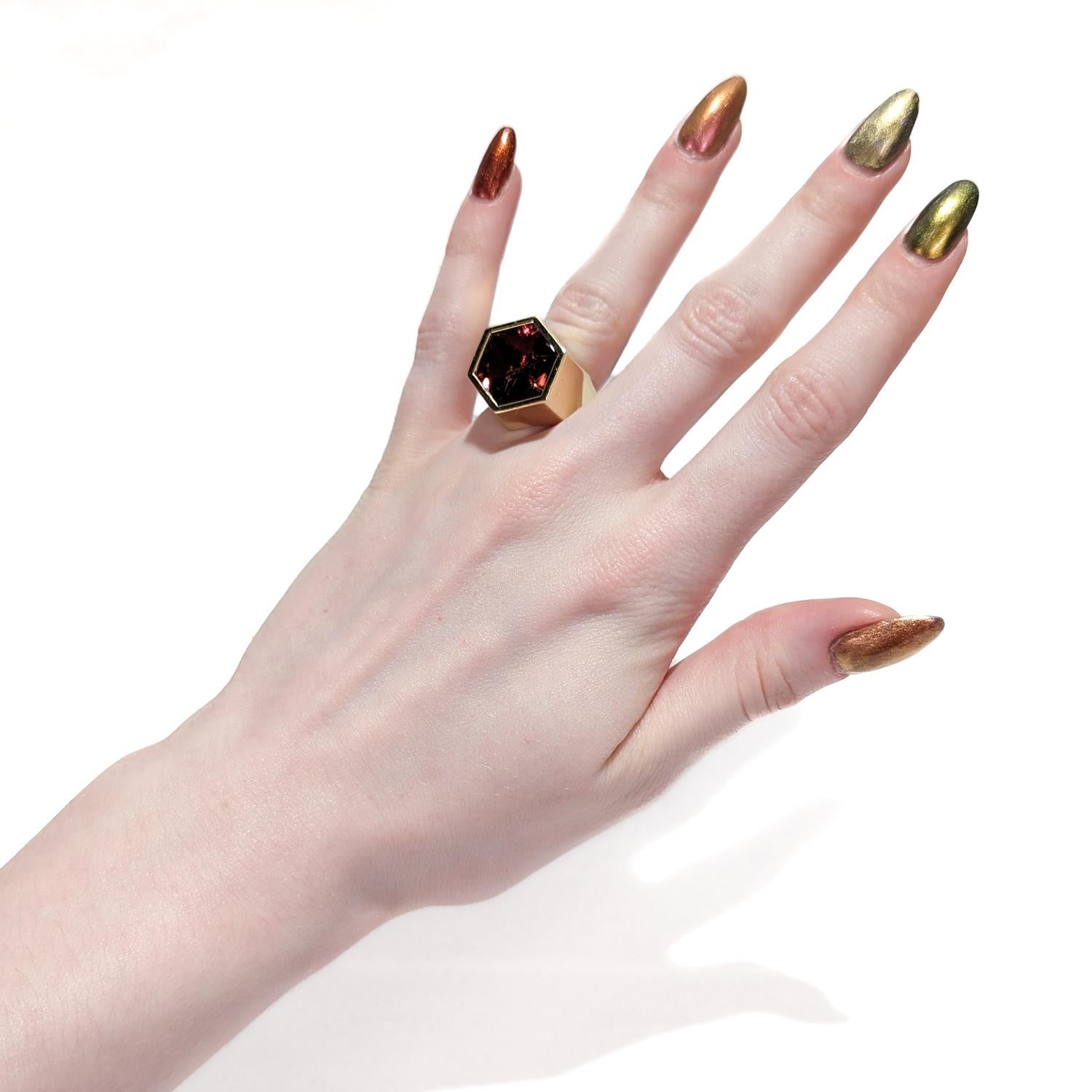 Jean Francois Albert Cocktail-Ring, 18 Karat Gold & rosa Turmalin im Fancy-Schliff 7