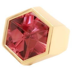 Jean Francois Albert Cocktail-Ring, 18 Karat Gold & rosa Turmalin im Fancy-Schliff