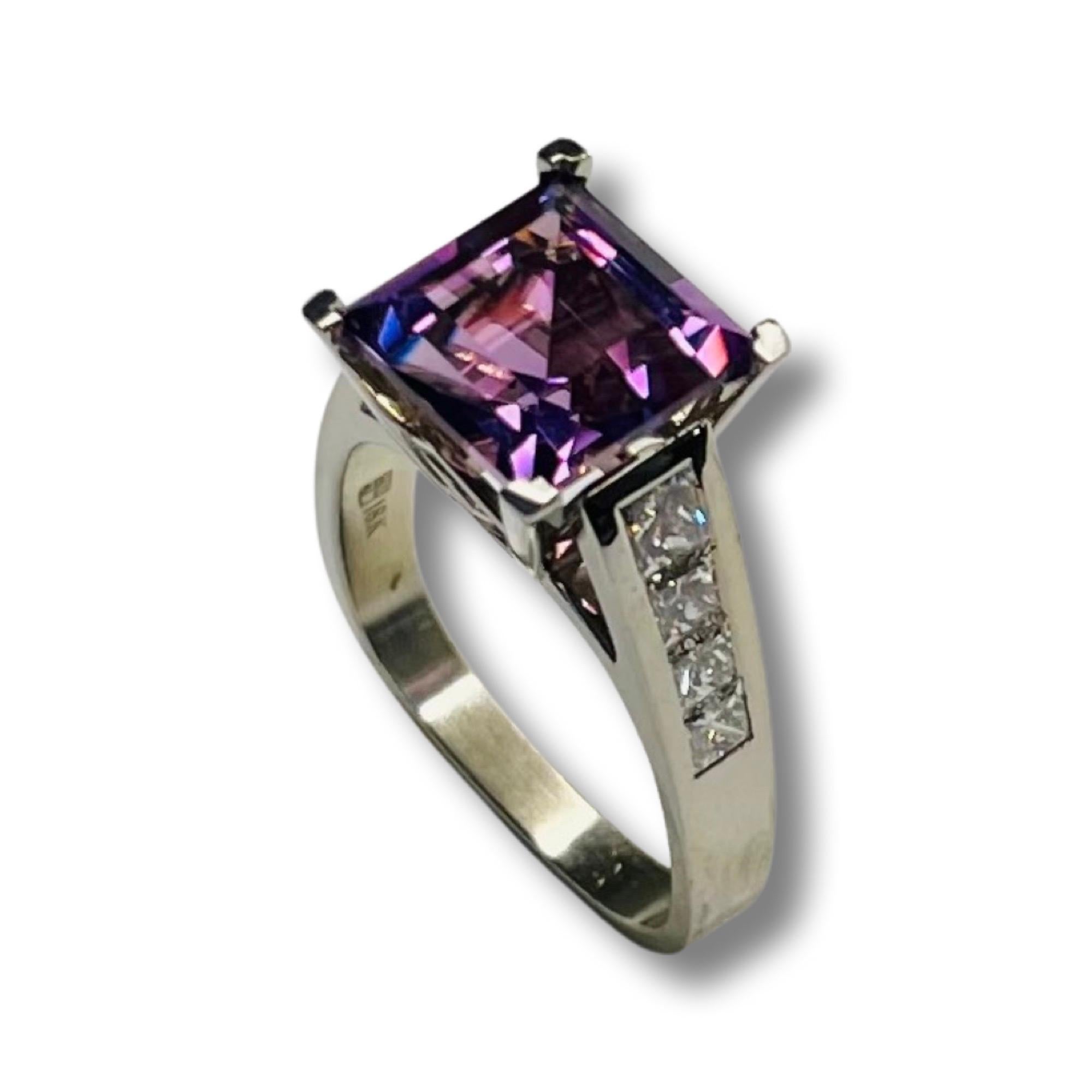 Contemporary Jean-Francois Albert 18K White Gold Amethyst Diamond Ring For Sale