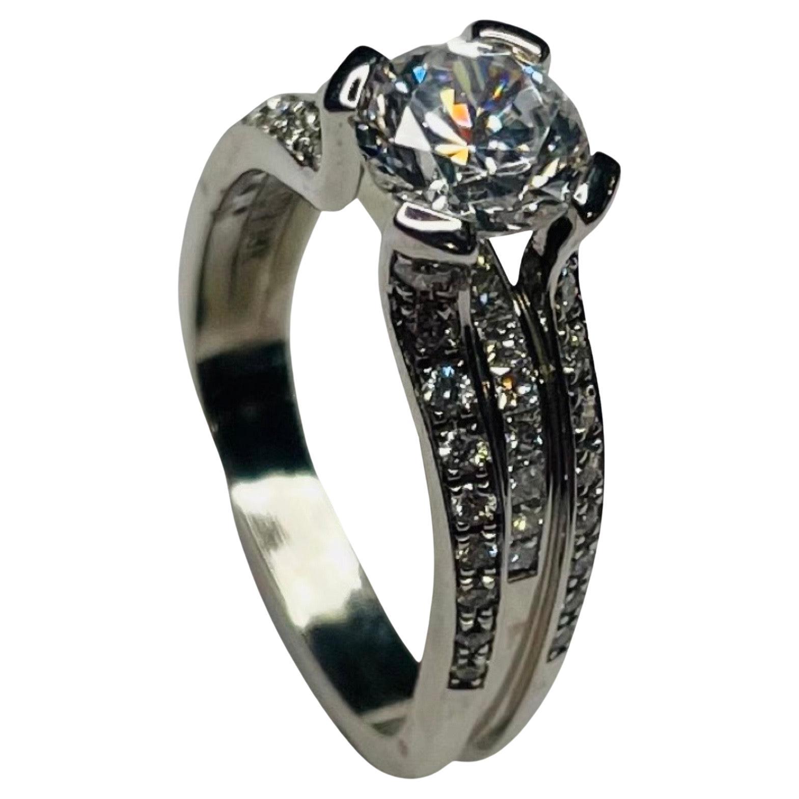 Jean-François Albert 18K White Gold Diamond Engagement Ring For Sale