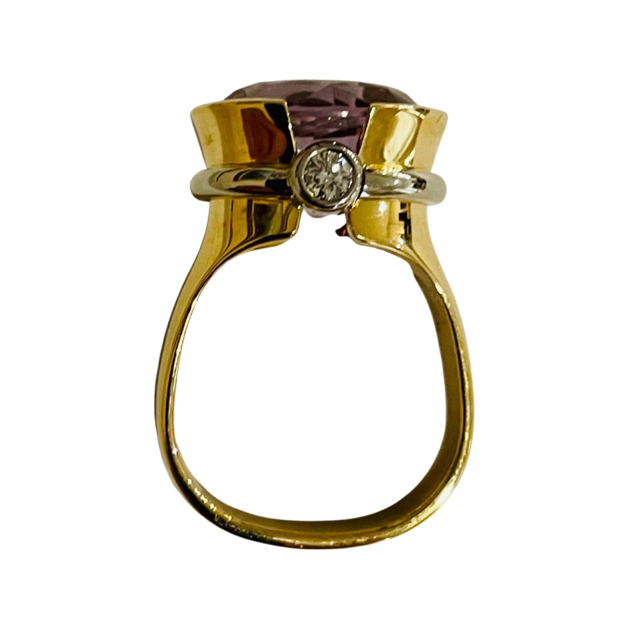 Oval Cut Jean-François Albert 18K Yellow and White Gold Amethyst Ring For Sale