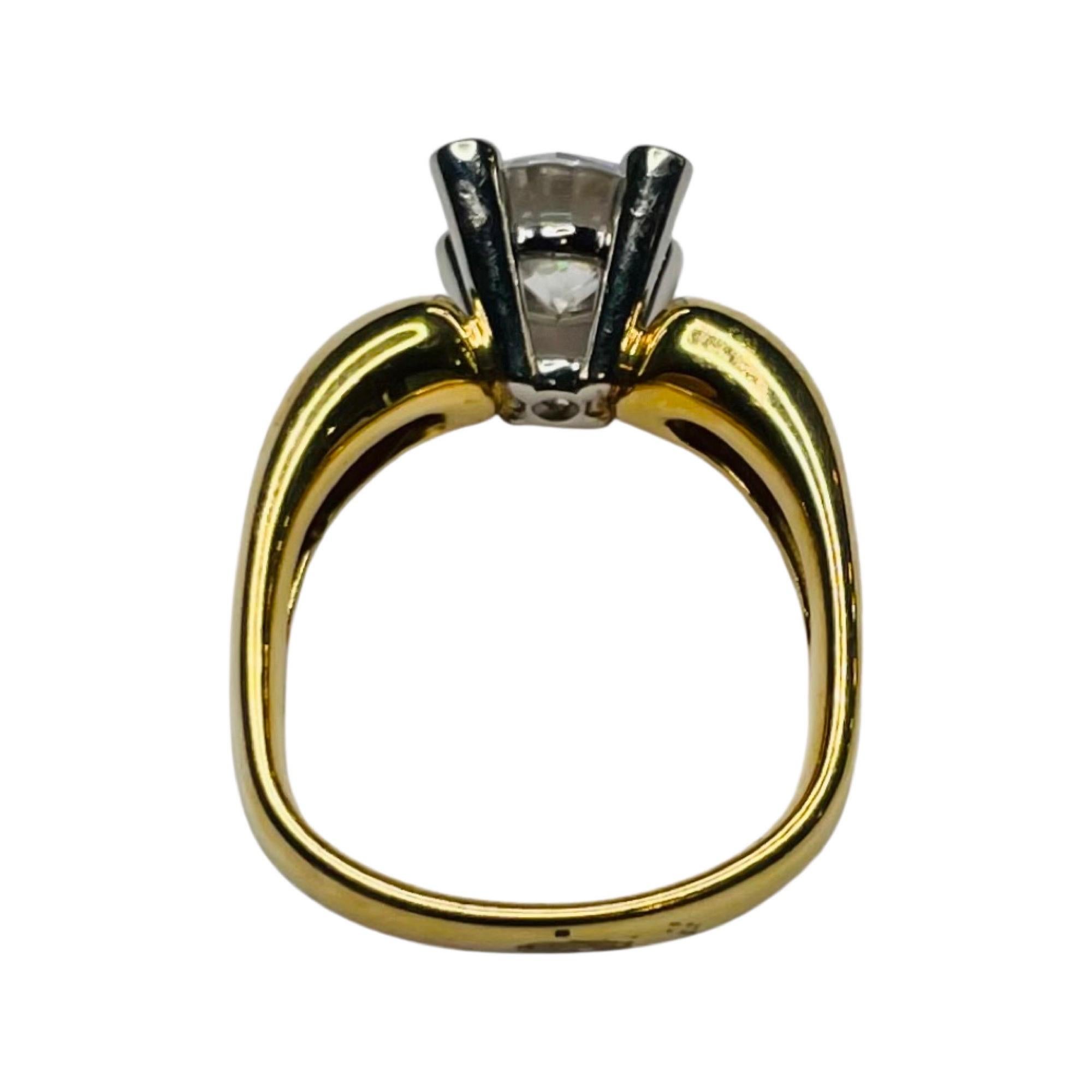 Contemporary Jean-François Albert 18K Yellow Gold & Platinum Diamond Engagement Ring For Sale