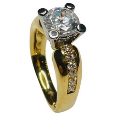 Bague de fiançailles Albert Jean-Franois en or jaune 18 carats et platine avec diamants