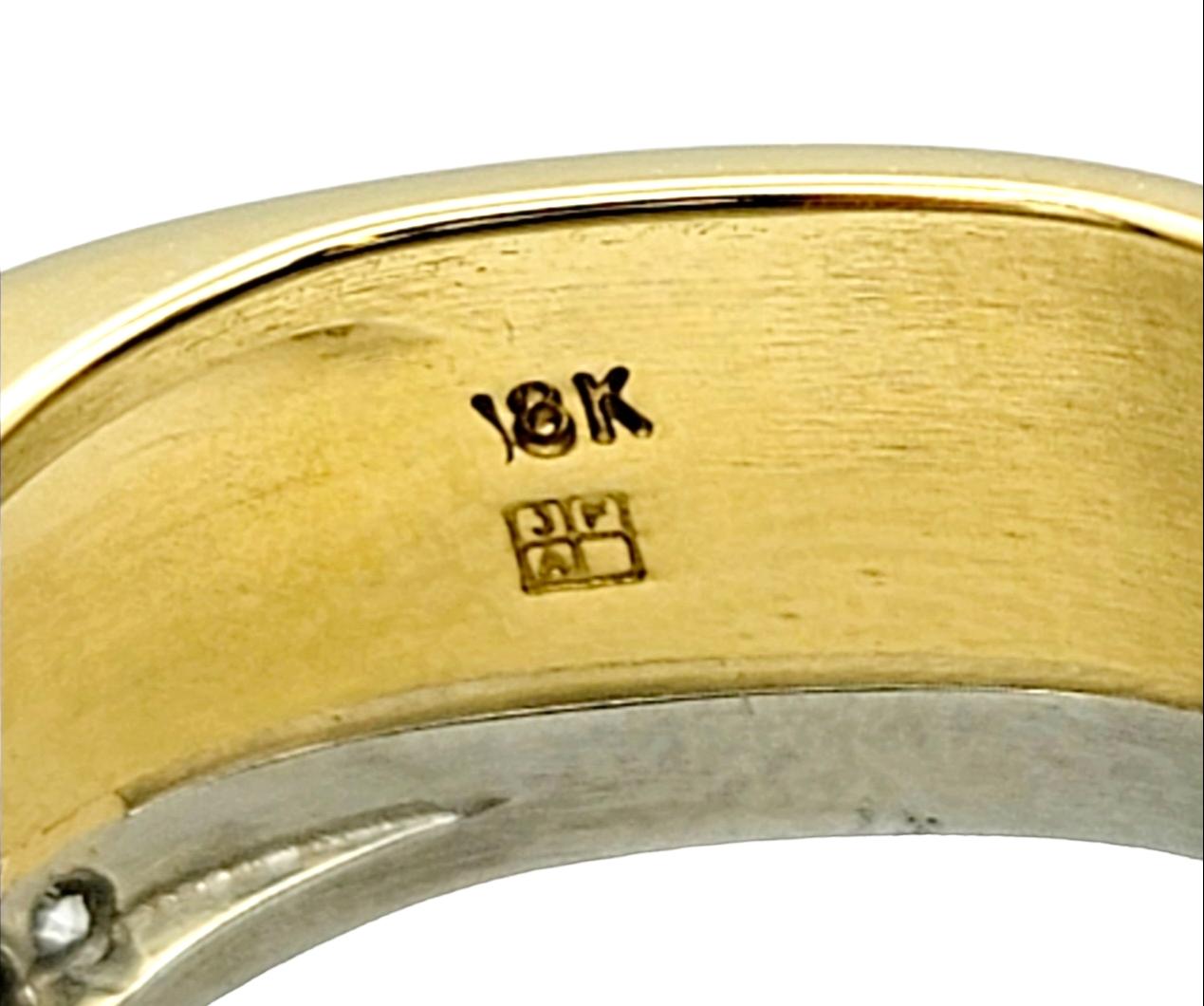 Contemporary Jean-Francois Albert Two-Tone Diamond Squared 'Signature Fit' Band Ring, E-F/VS For Sale