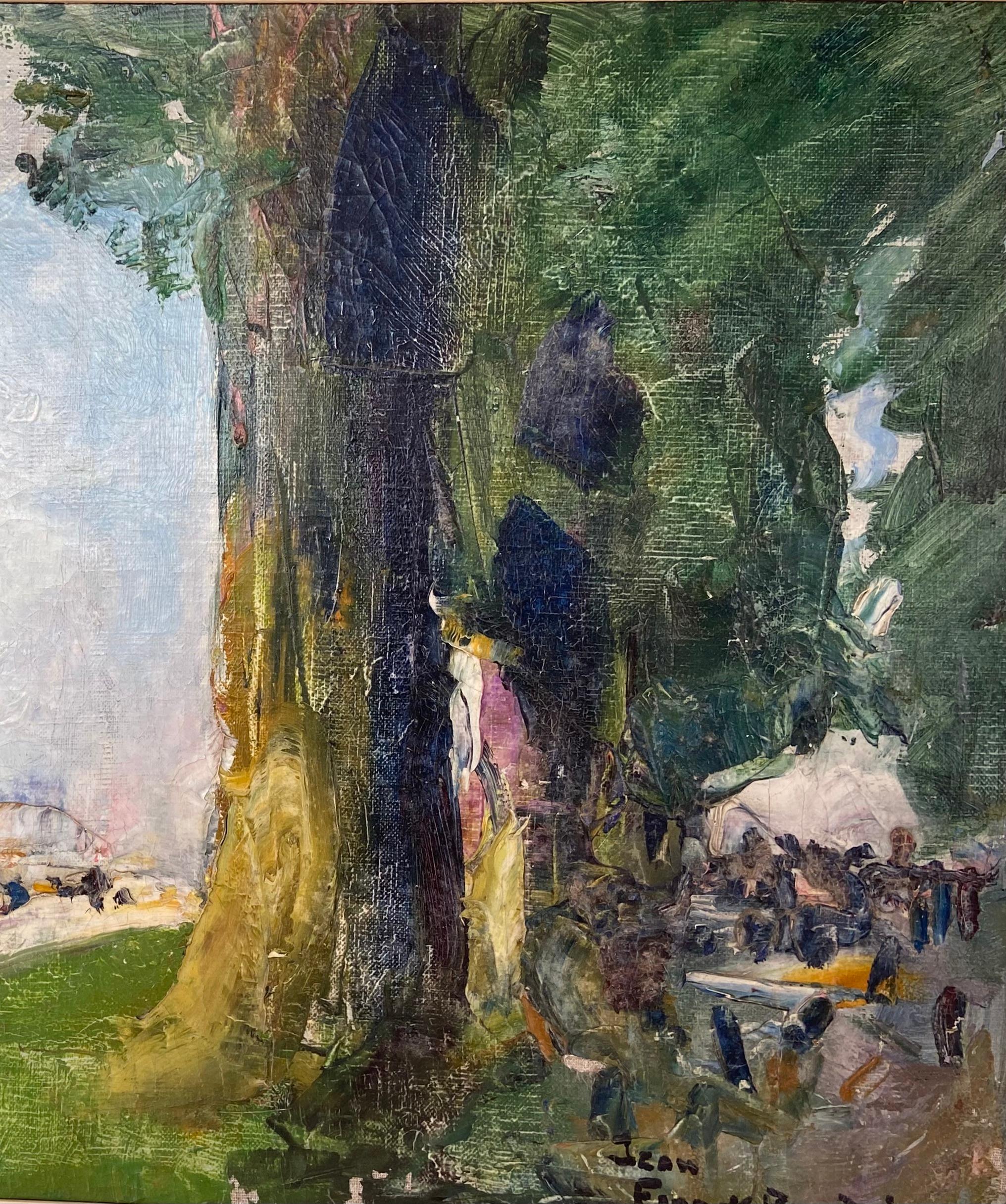 Au Pied mon Arbre - Post-Impressionist Painting by Jean-François Baudoin