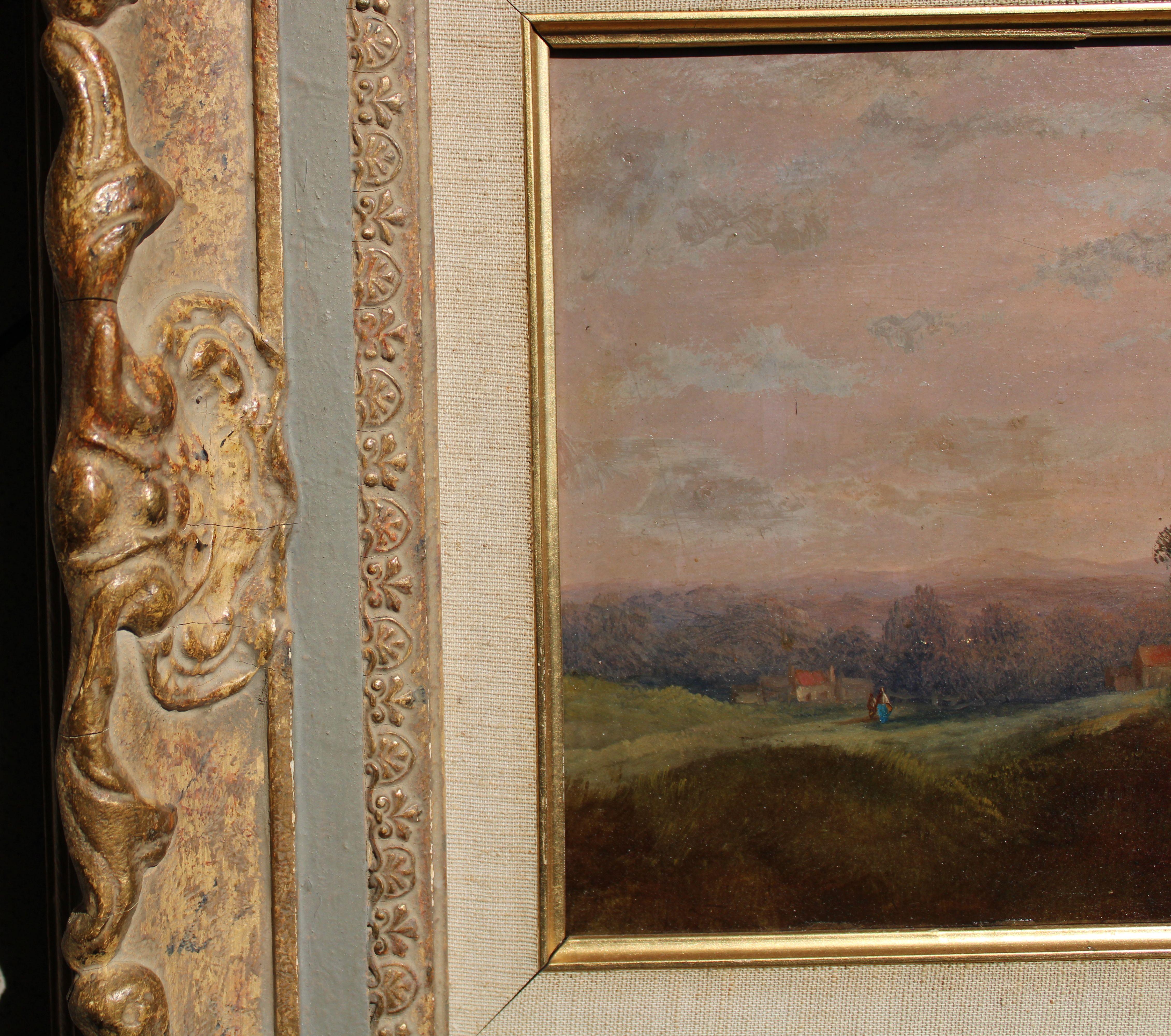 French landscape  Oil on cardboard 22.5x30 cm in vendita 6