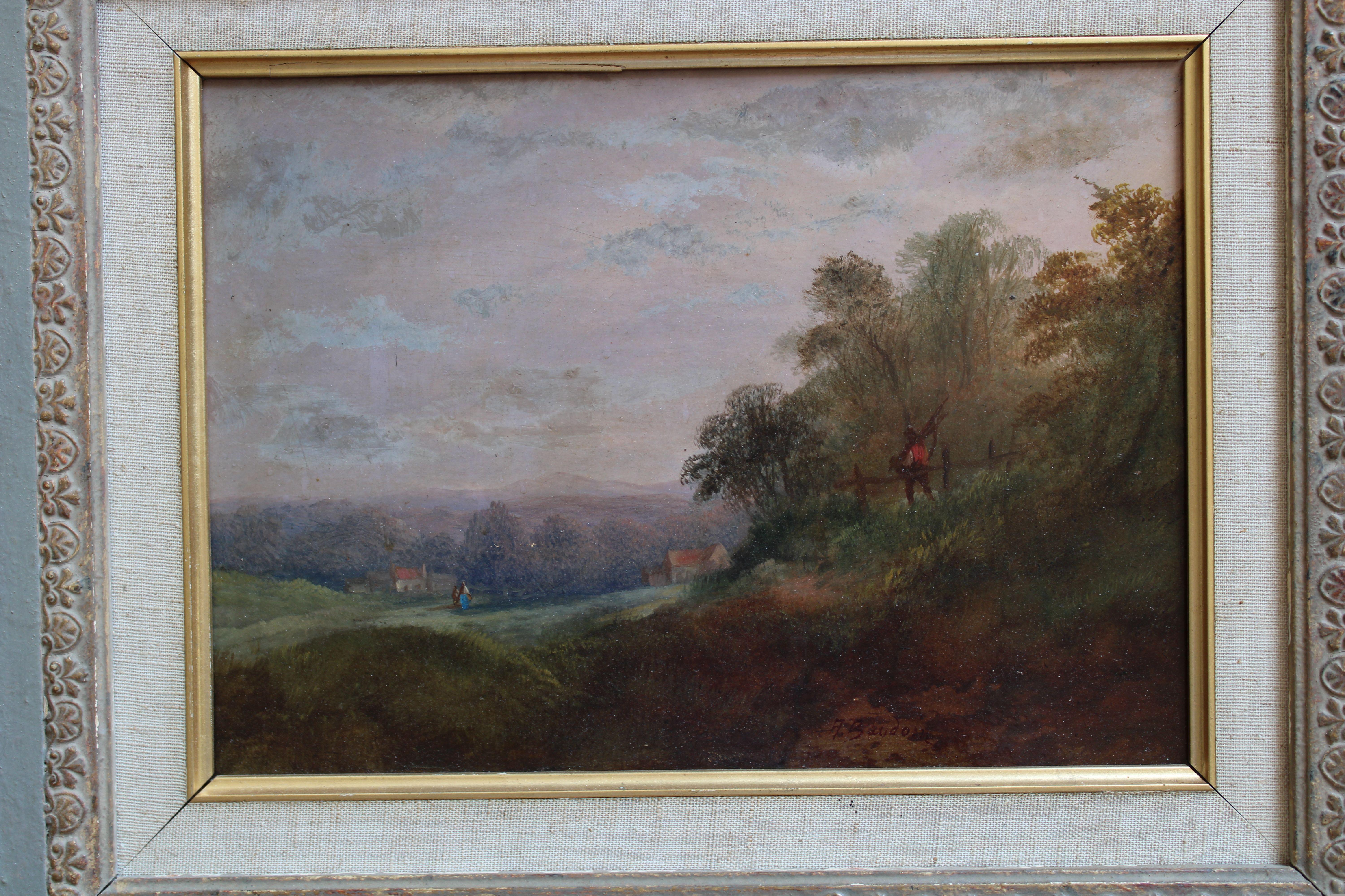 French landscape  Oil on cardboard 22.5x30 cm in vendita 7