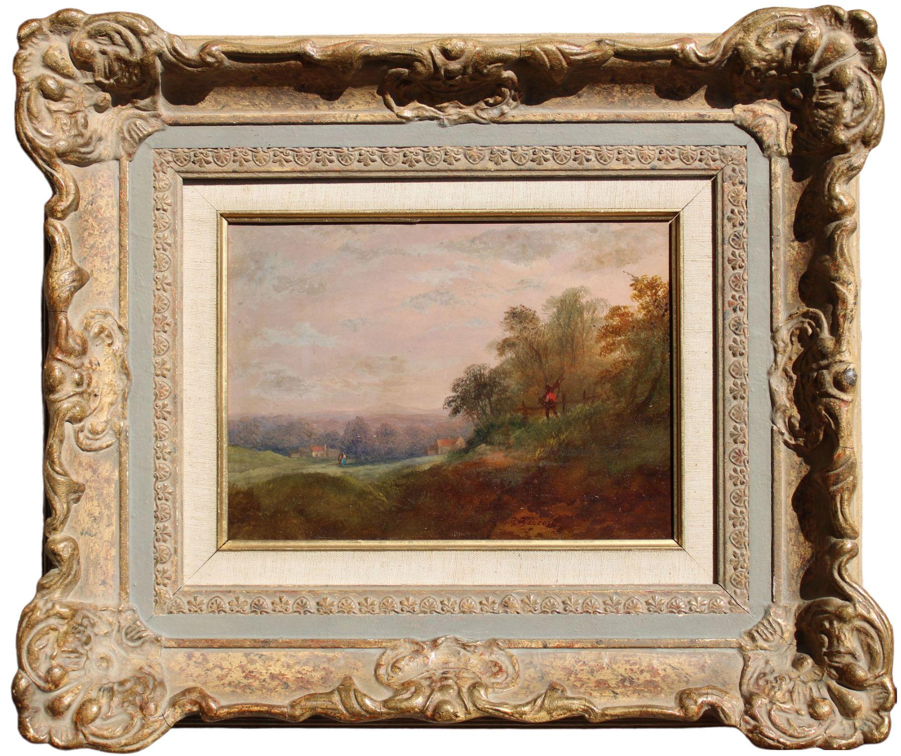 French landscape  Oil on cardboard 22.5x30 cm For Sale 7