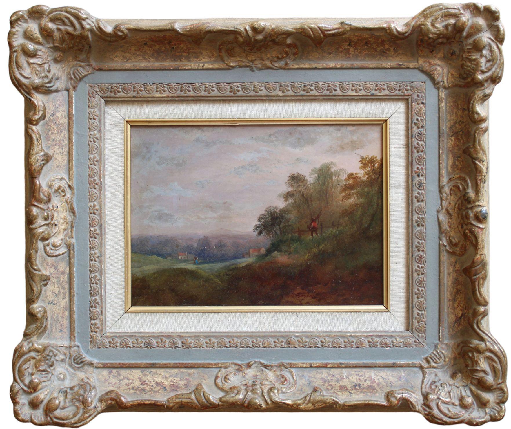 French landscape  Oil on cardboard 22.5x30 cm For Sale 8