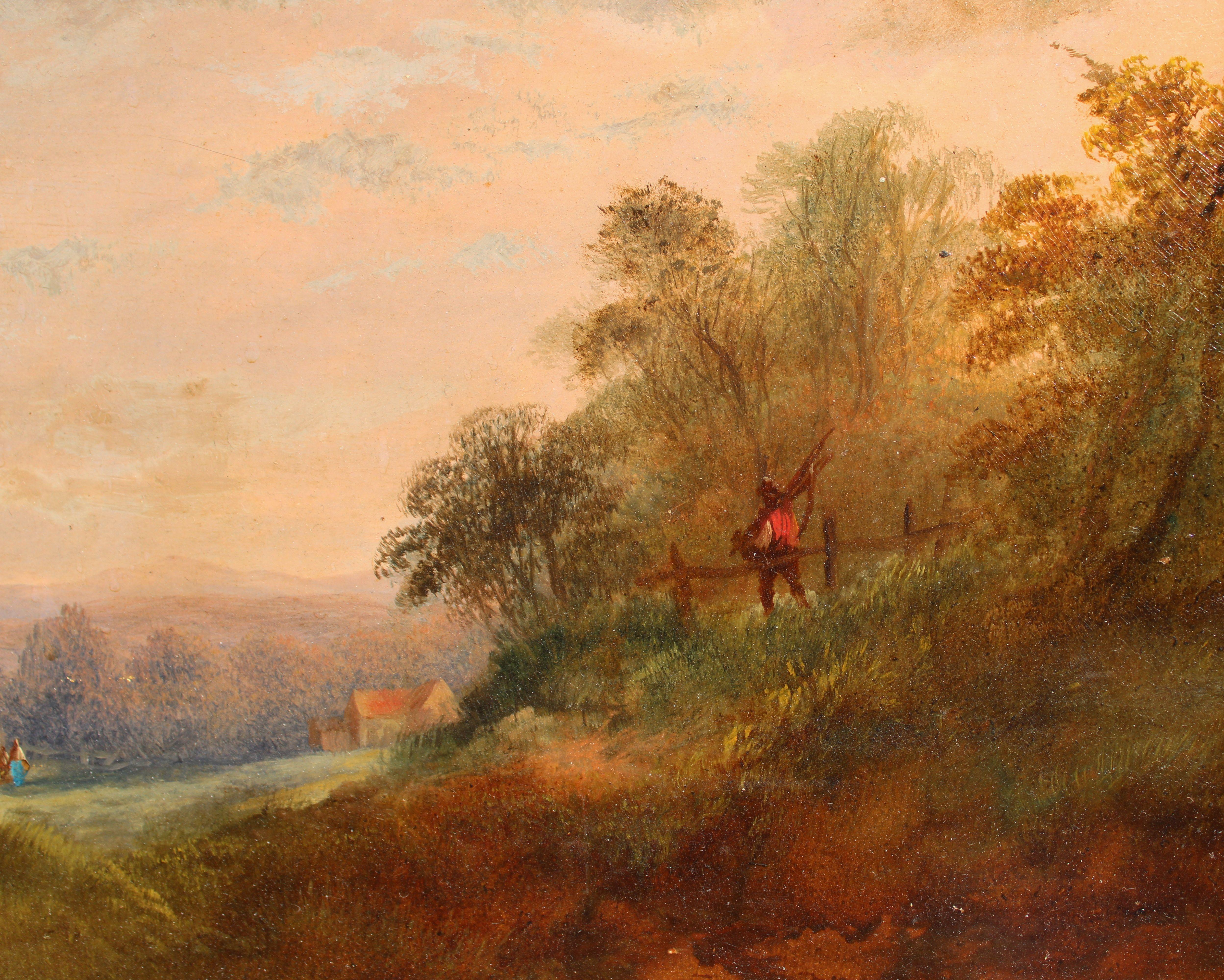 Paysage français  Huile sur carton 22,5x30 cm - Post-impressionnisme Painting par Jean-François Baudoin