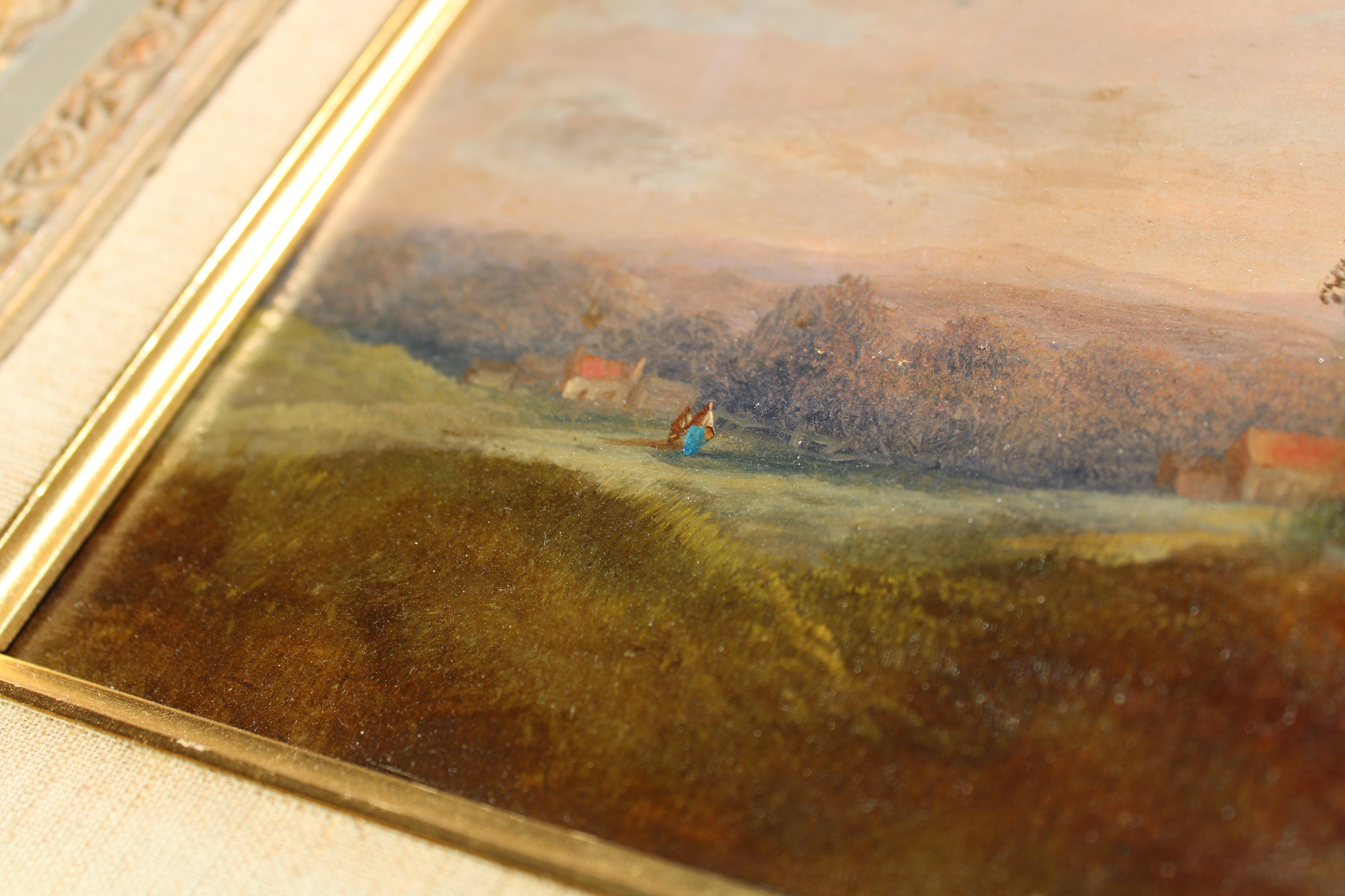 French landscape  Oil on cardboard 22.5x30 cm in vendita 3