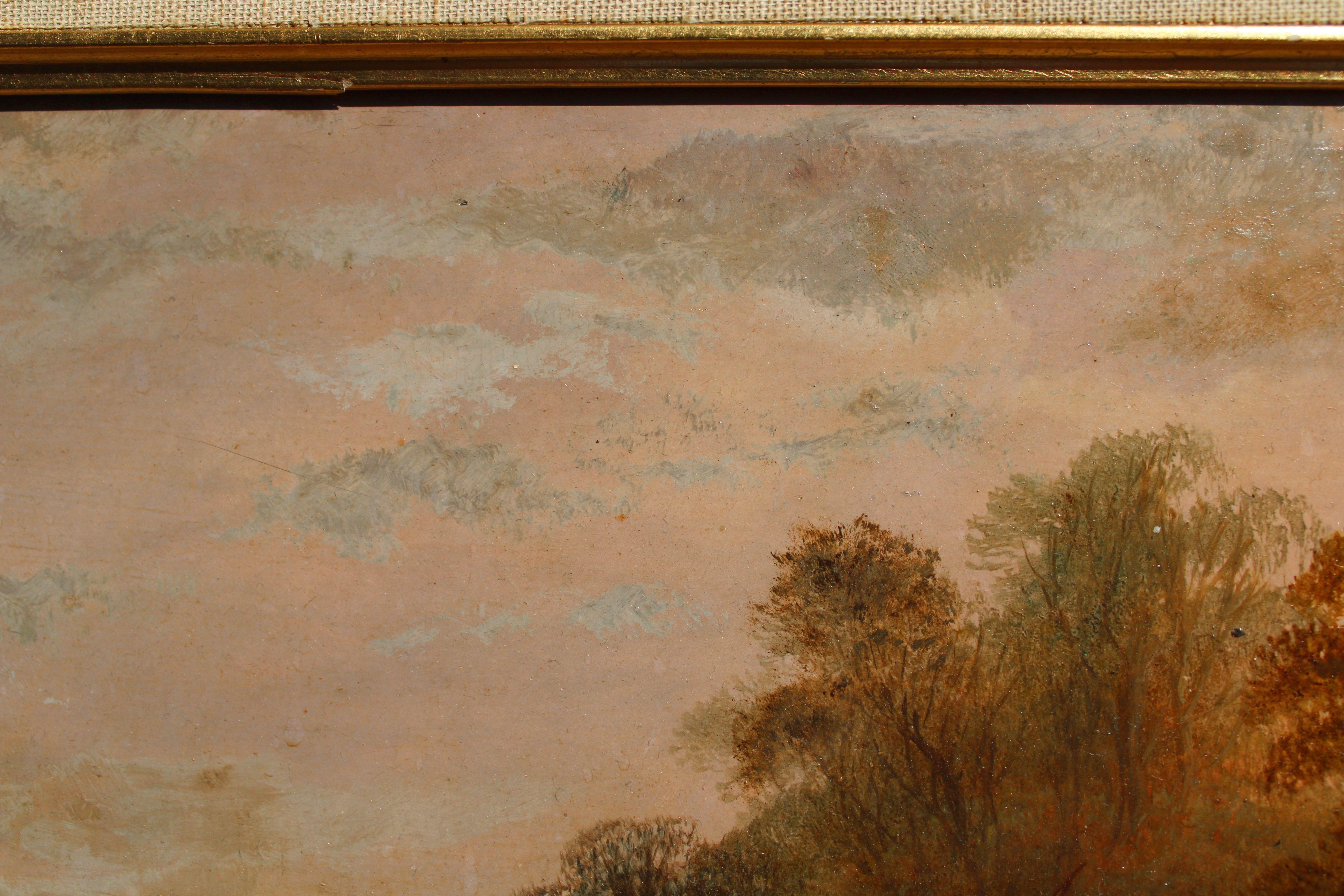 French landscape  Oil on cardboard 22.5x30 cm For Sale 2