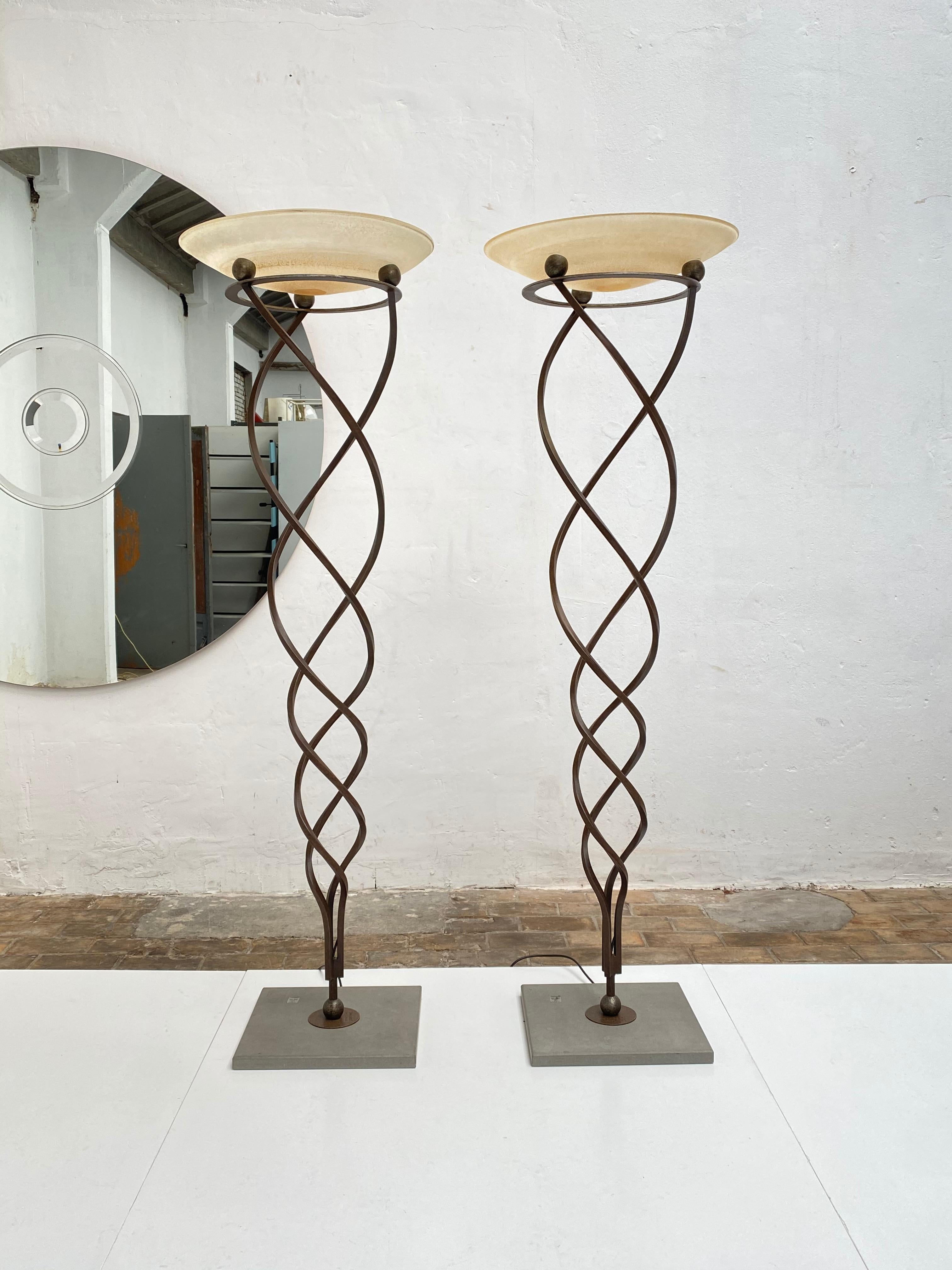 Jean Francois Crochet & Sergio Terzani Pair of Antinea Floor Lamps, Italy, 1989 6