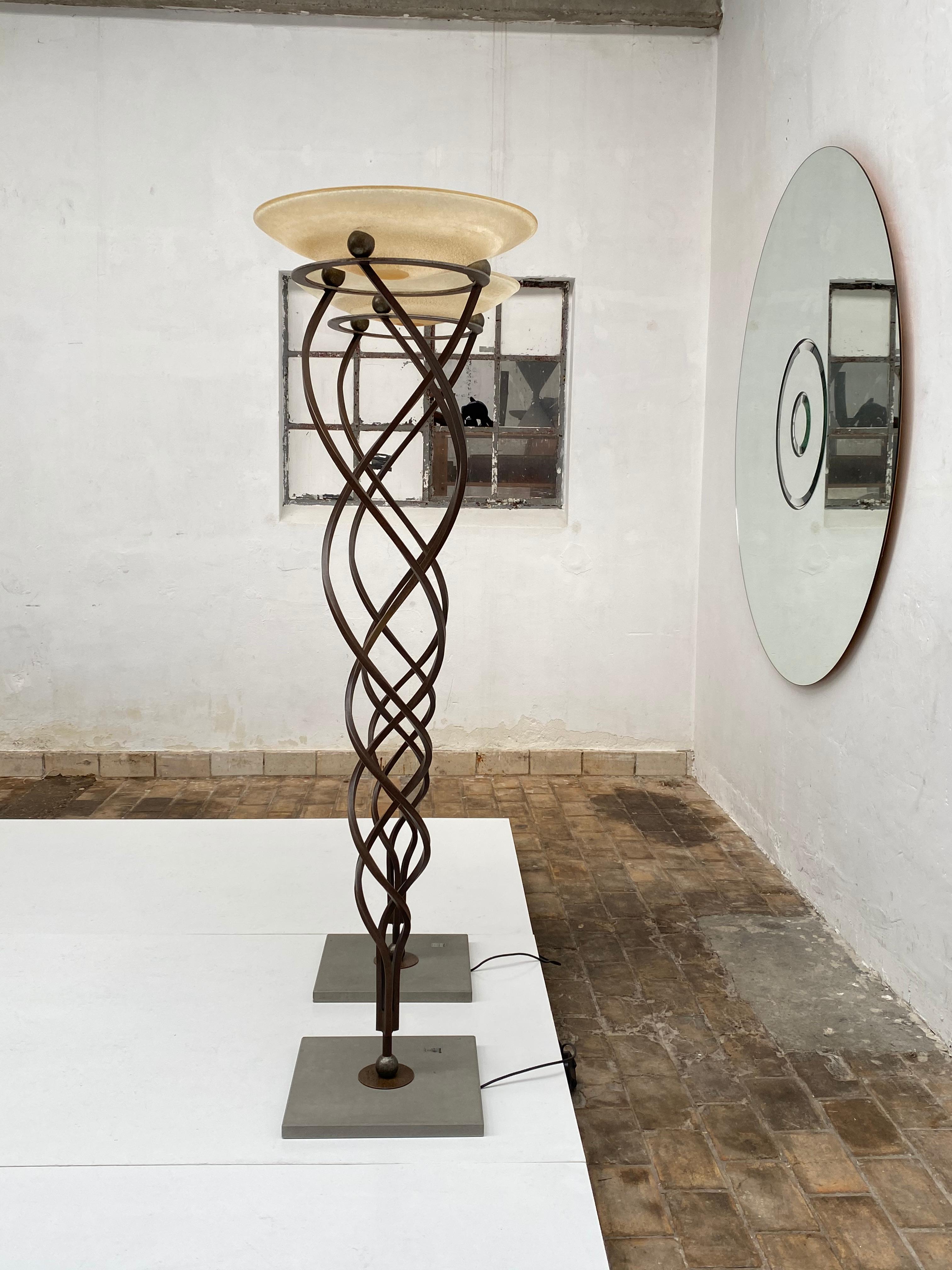 Jean Francois Crochet & Sergio Terzani Paire de lampadaires Antinea:: Italie:: 1989 13