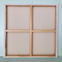 "Serenity" 80x80cm floral acrylic painting nature red summer peace calm happy