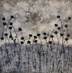 „Eternity“ 80x80cm Blumengemälde, Acryl Tinte auf Leinwand, Frieden, ruhige Harmonie, Liebe