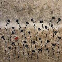 "One in a Million" 80x80cm florales Gemälde Acryltinte auf Leinwand Du bist die Eine