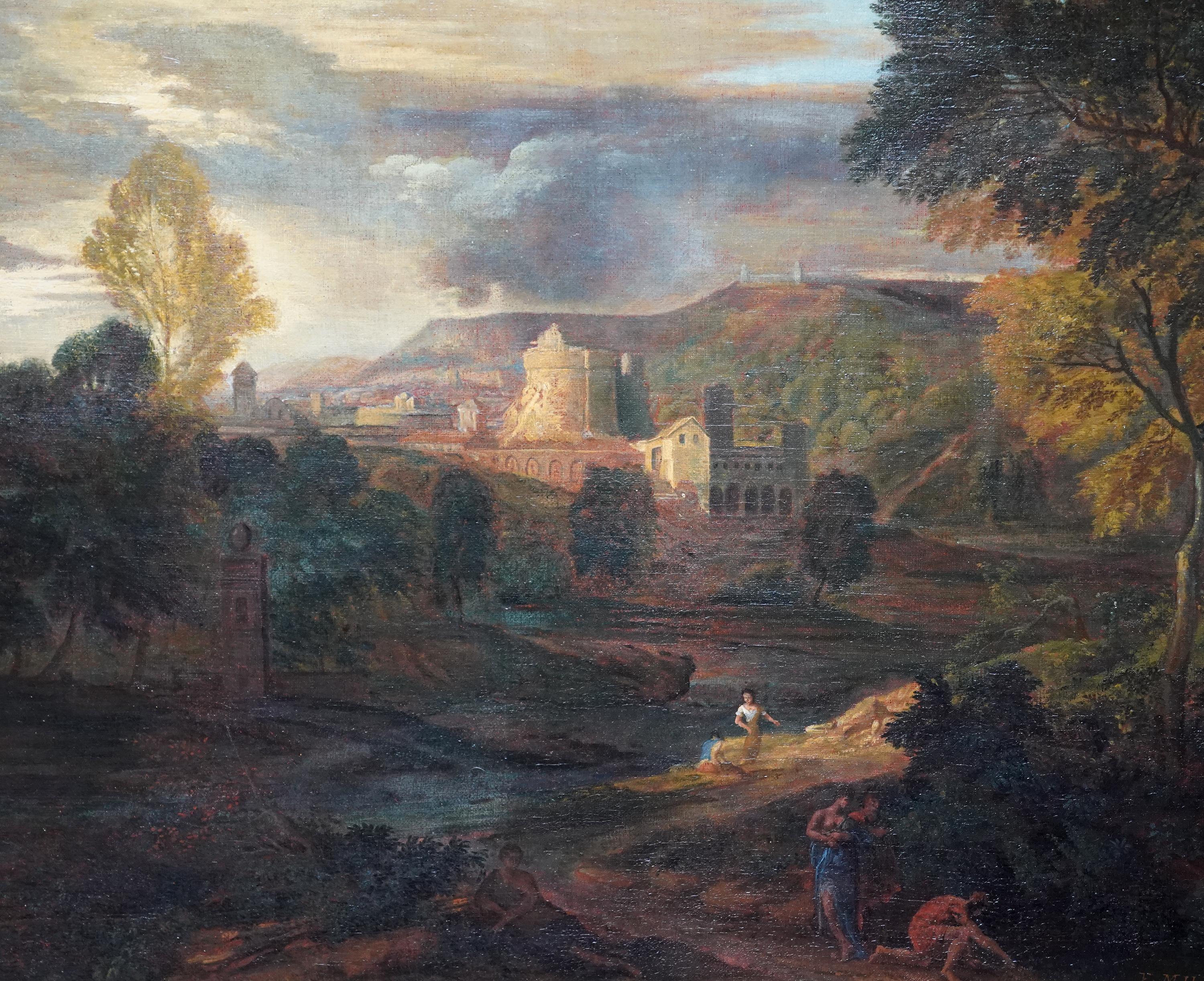 Klassische Landschaft - Französische Kunst des 17. Jahrhunderts, Ölgemälde eines Alten Meisters (Alte Meister), Painting, von Jean François Millet