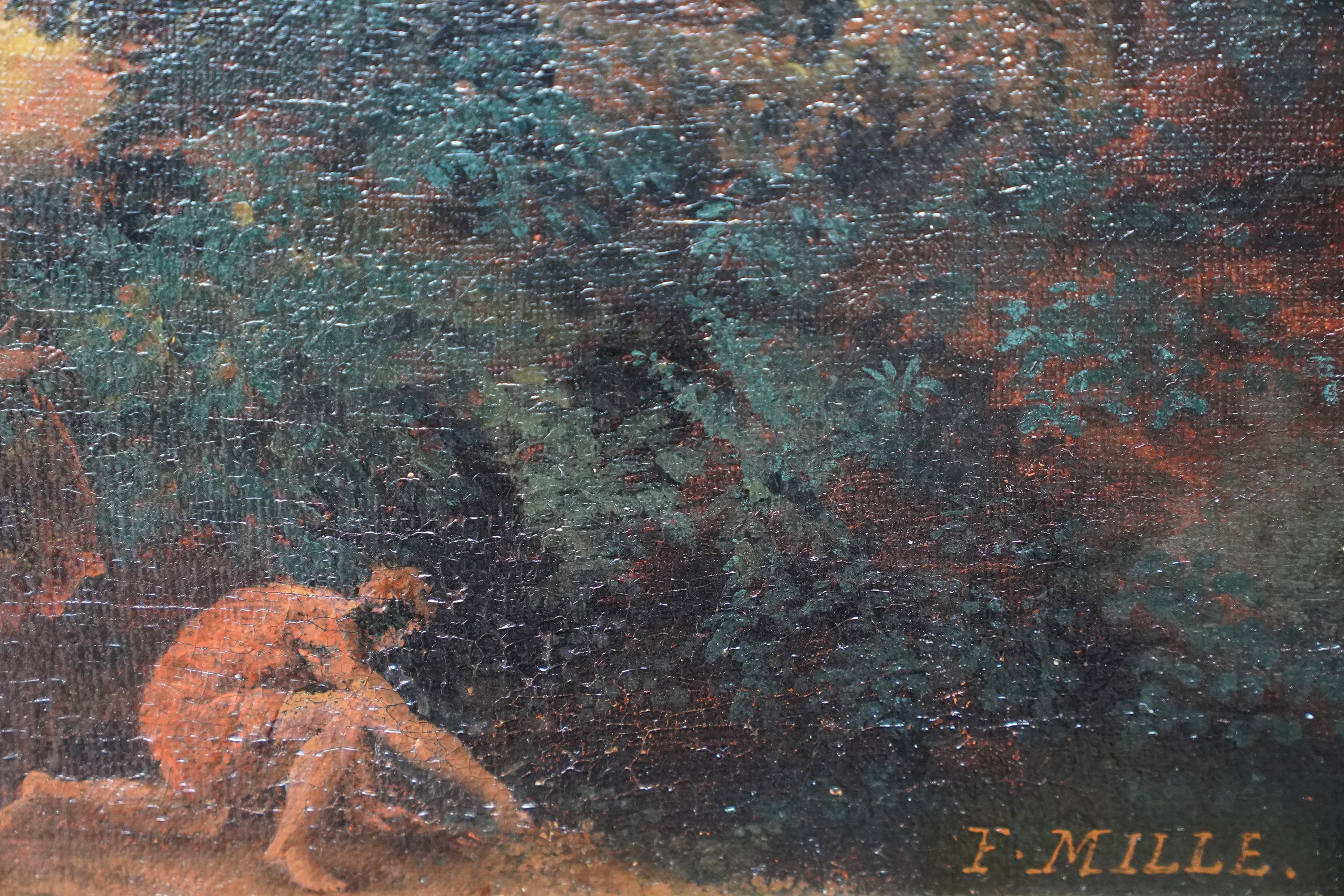 Paisaje clásico - Arte francés del siglo XVII Pintura al óleo Old Master en venta 4