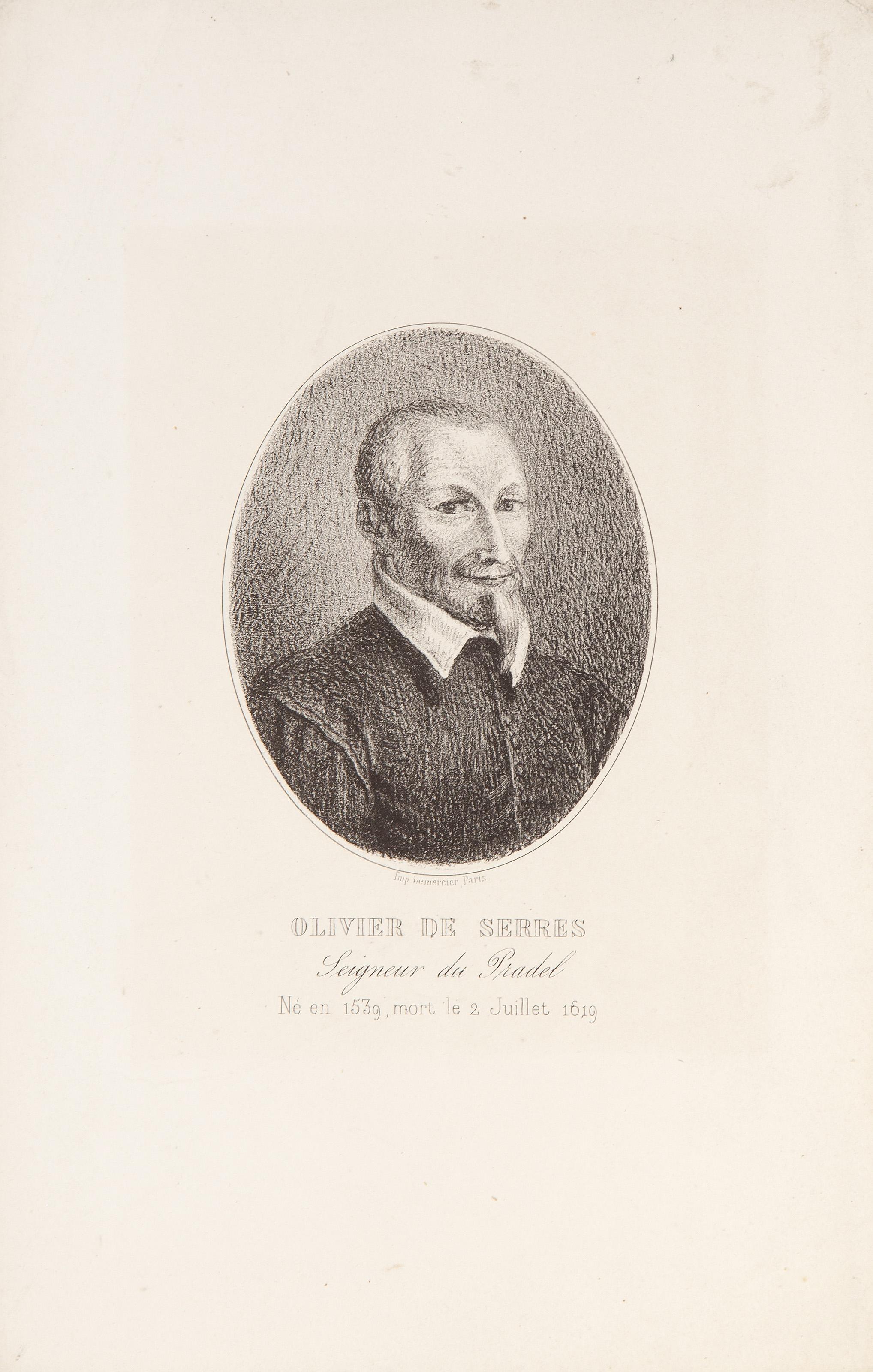 Portrait d'Olivier de Serres, Modern Lithograph by Jean-François Millet For Sale 2