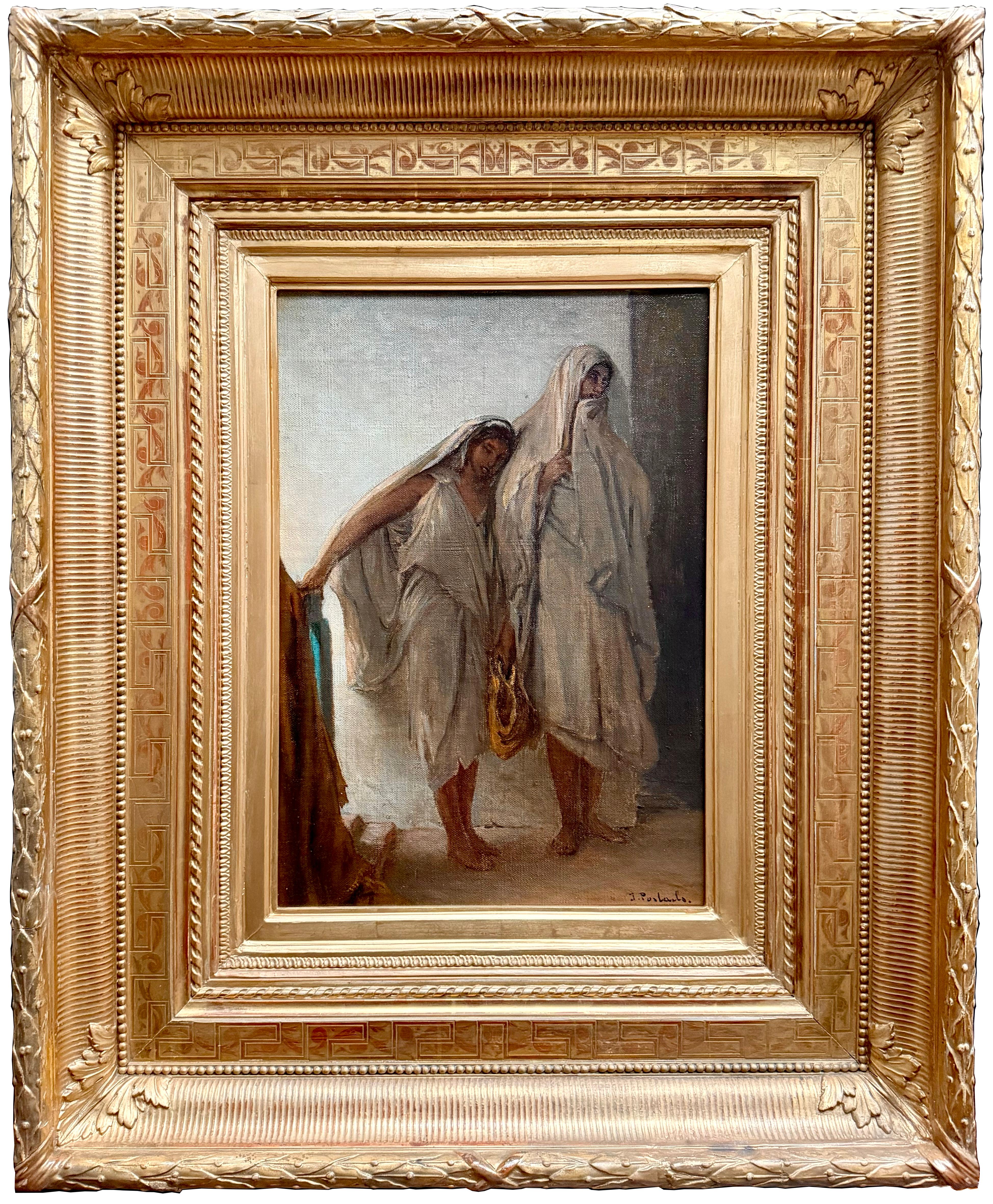 Orientalische Mädchen - Mediants à Tanger", Jean François Portaels ( 1818 - 1895 )