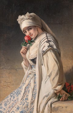 La fragancia de la rosa, siglo XIX por Jean Francois Portaels, (1818-1895)