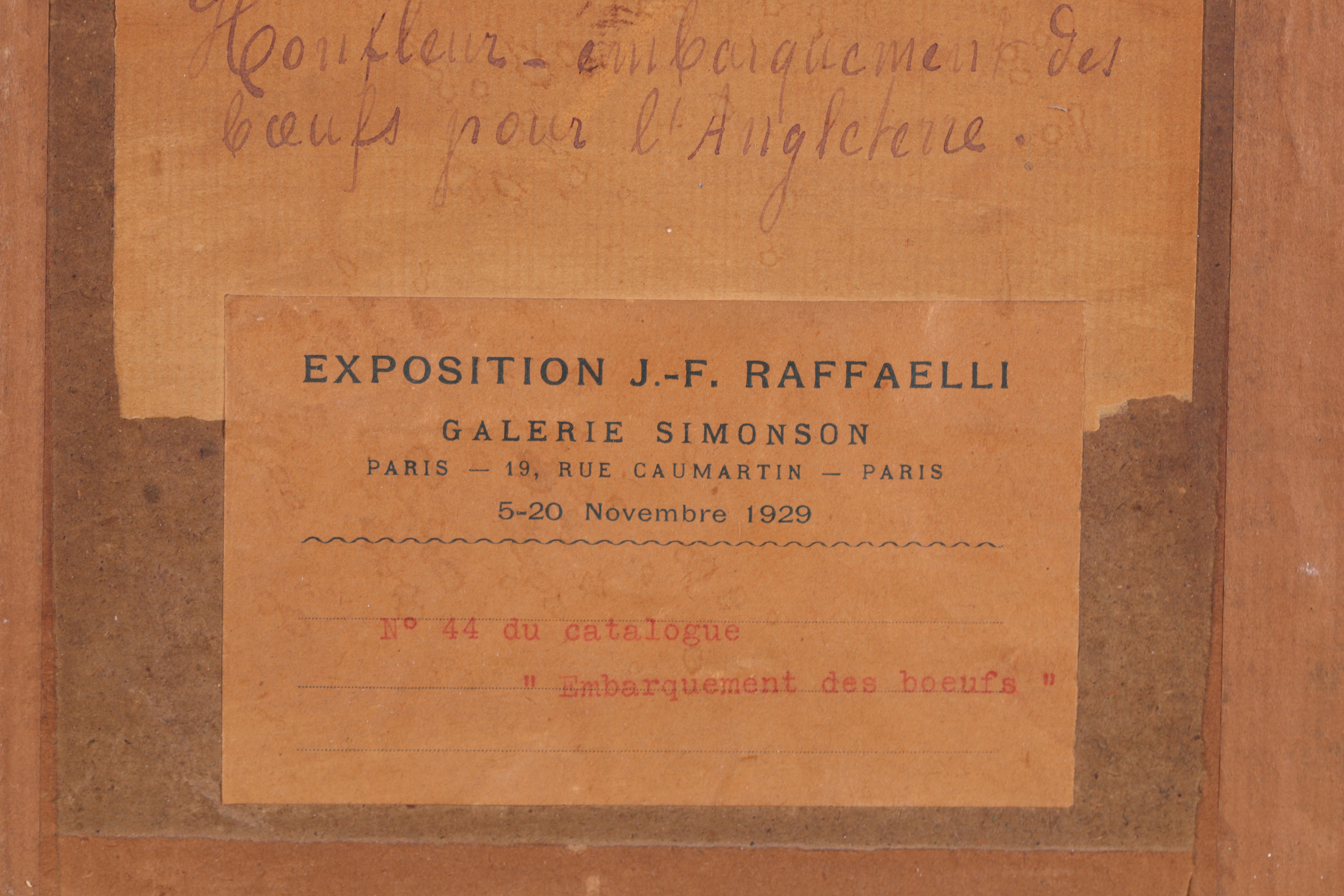  L'embarquement de bœufs - Huile impressionniste, Flacon de Jean Francois Raffaelli en vente 9