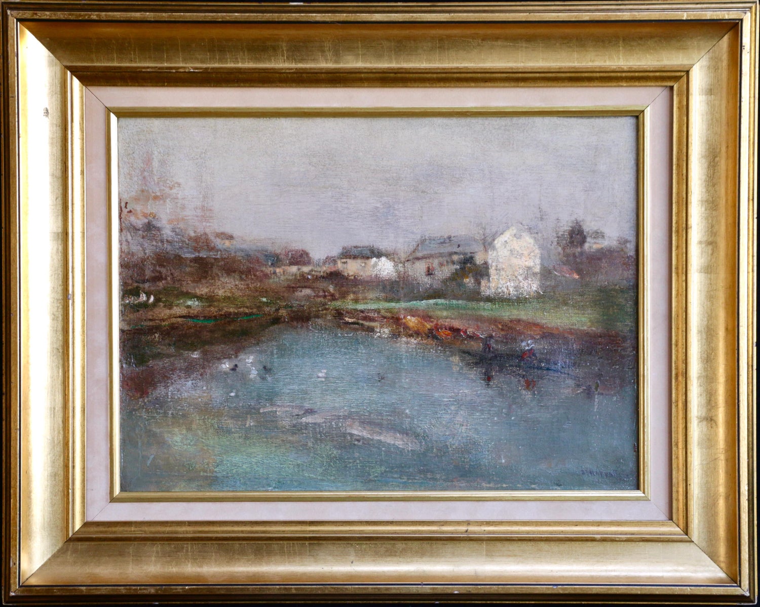 Jean Francois Raffaelli On The River 19th Century Oil