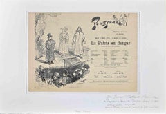 Programme for the Theatre - Lithograph by J. F. Raffaelli - 1889