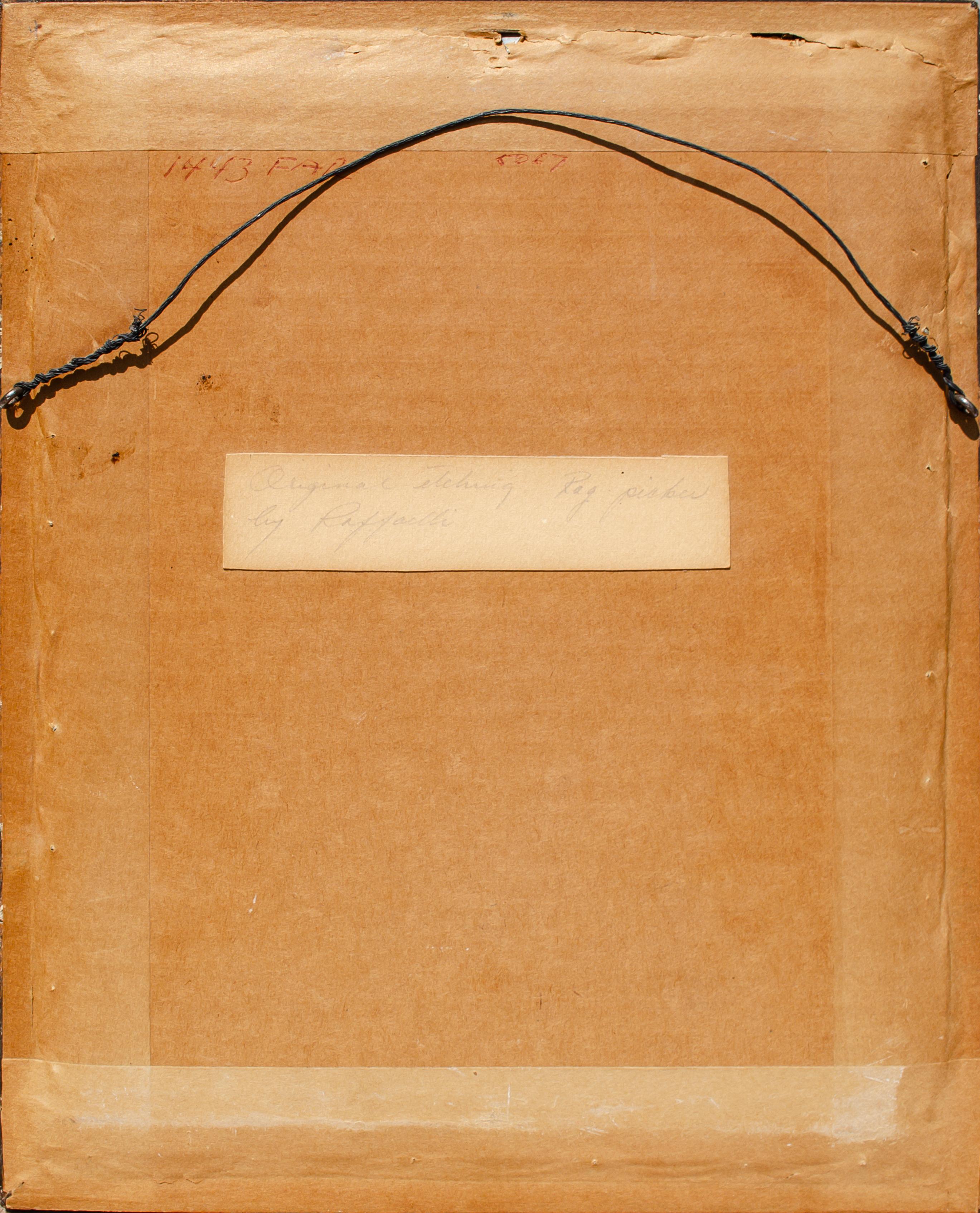 Jean-François Raffaëlli (français, 1850-1924)
Le Marchand de Habits, 1895
Gravure et pointe sèche 
Vue : 6 x 4 in.
Encadré : 12 x 9 3/4 x 3/4 in.
Initialisé en bas à gauche dans la plaque : R

Cette gravure est enregistrée sous la référence de