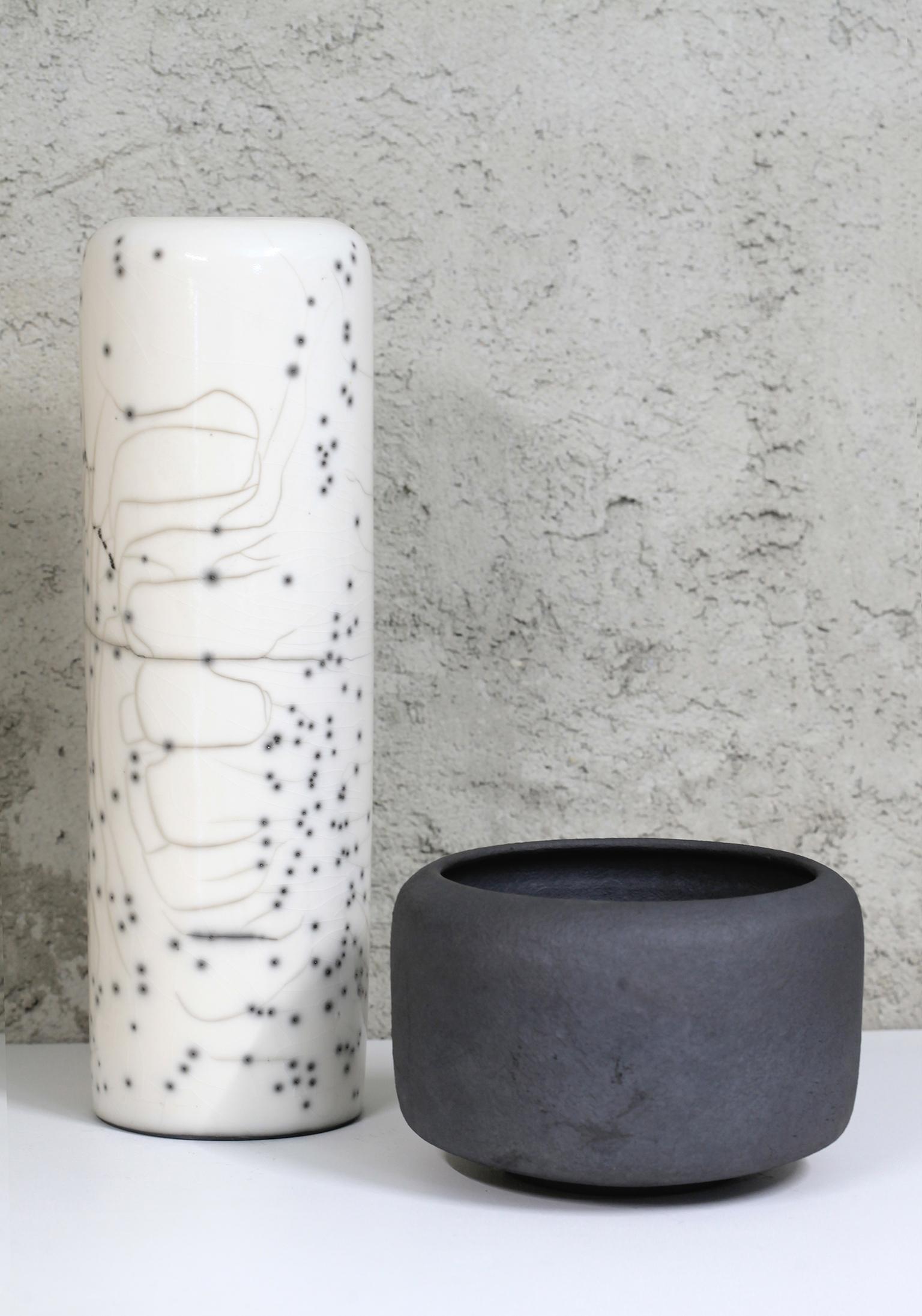 Minimalist Jean François Reboul Cosmos I Raku Enameled Vase For Sale